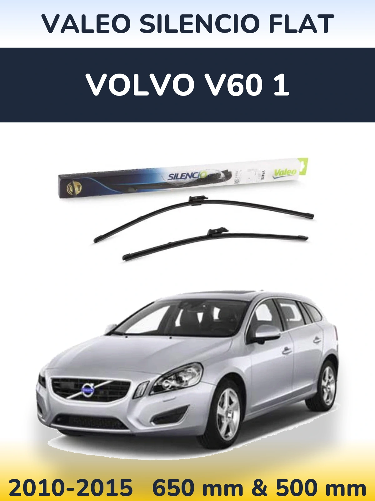 Ștergătoare Valeo Silencio Flat pentru Volvo V60 1