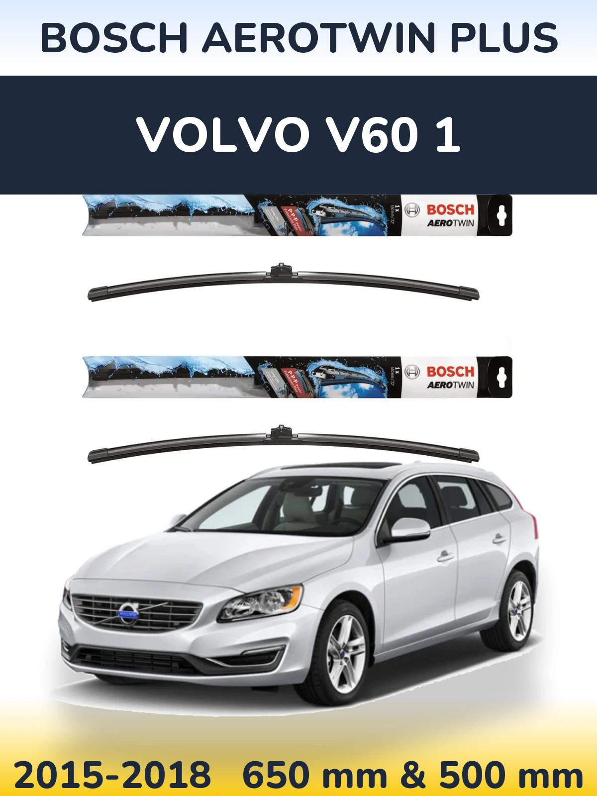 Ștergătoare BOSCH AeroTwin Plus pentru Volvo V60 1