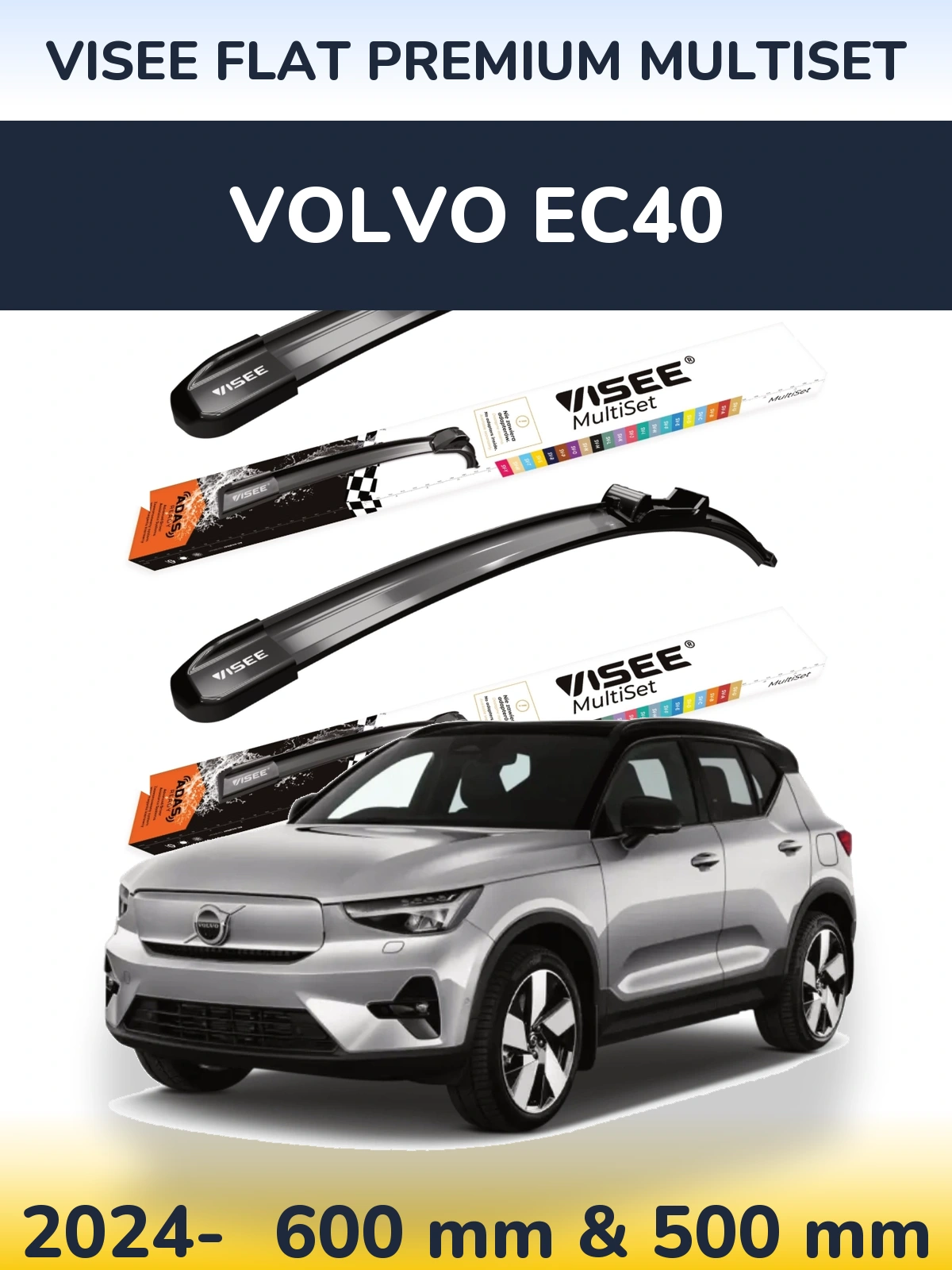Ștergătoare VISEE FLAT PREMIUM MultiSet pentru Volvo EC40