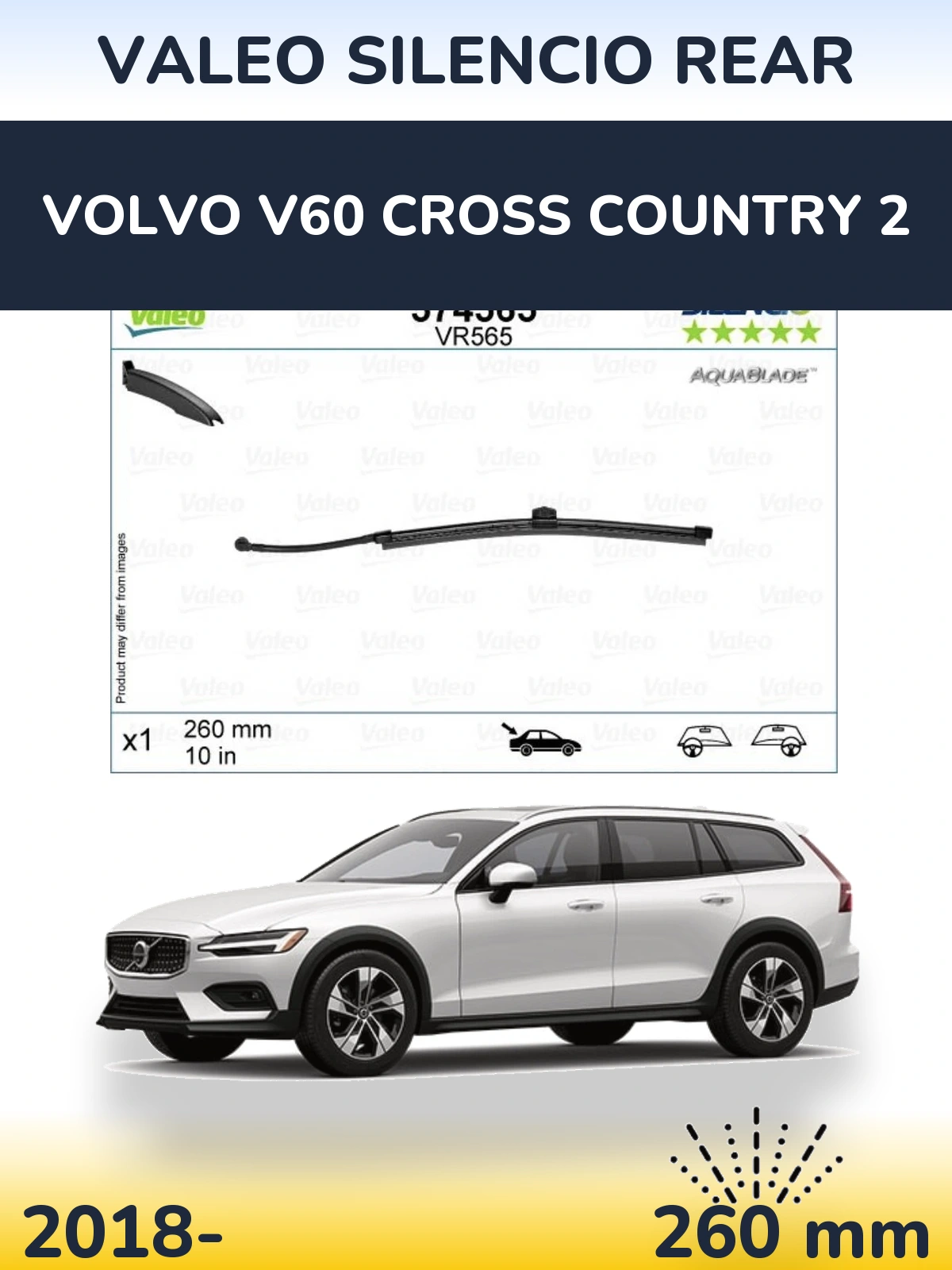 Ștergătoare Valeo Silencio Rear pentru Volvo V60 Cross Country 2