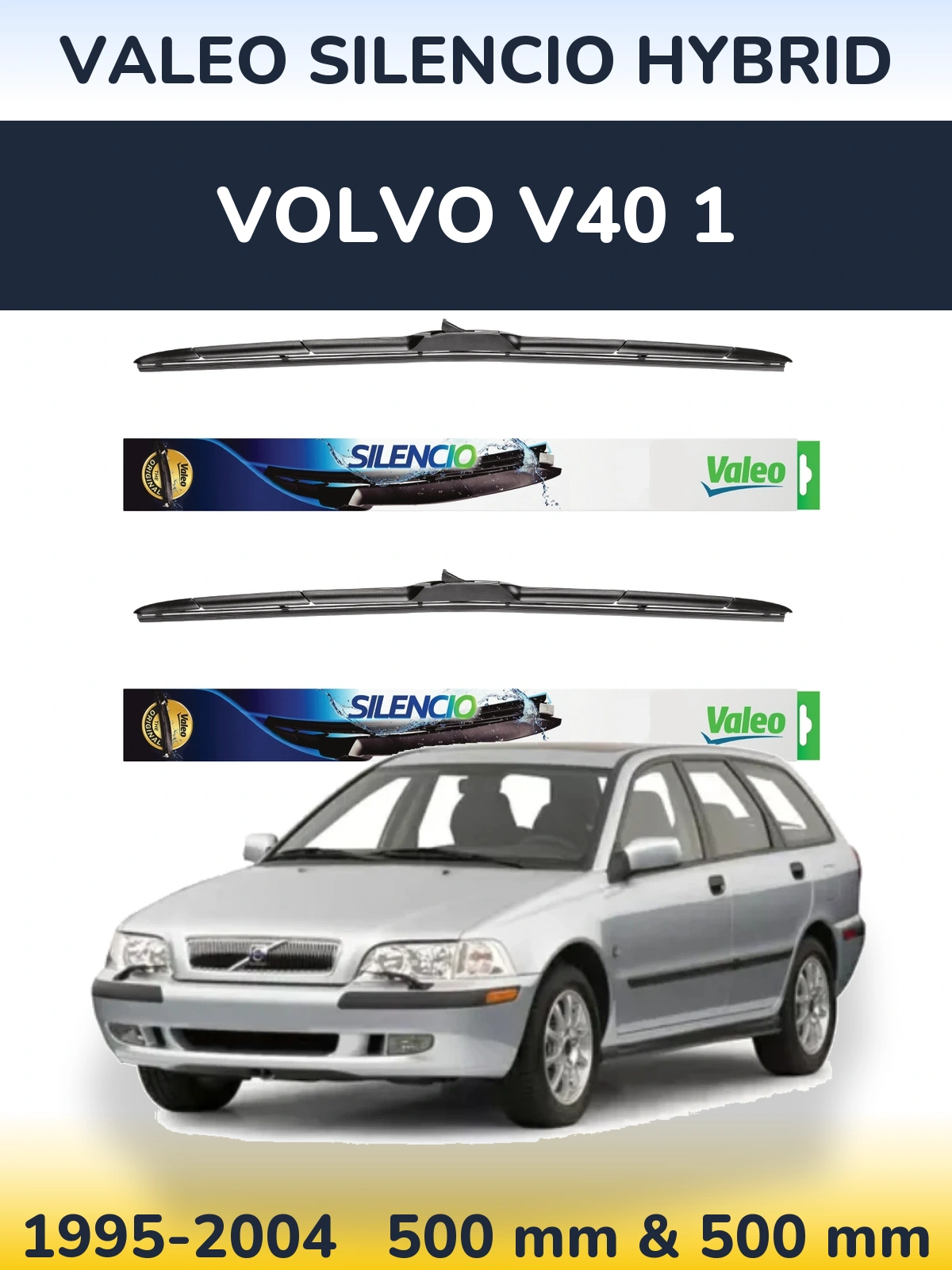 Ștergătoare Valeo Silencio Hybrid pentru Volvo V40 1
