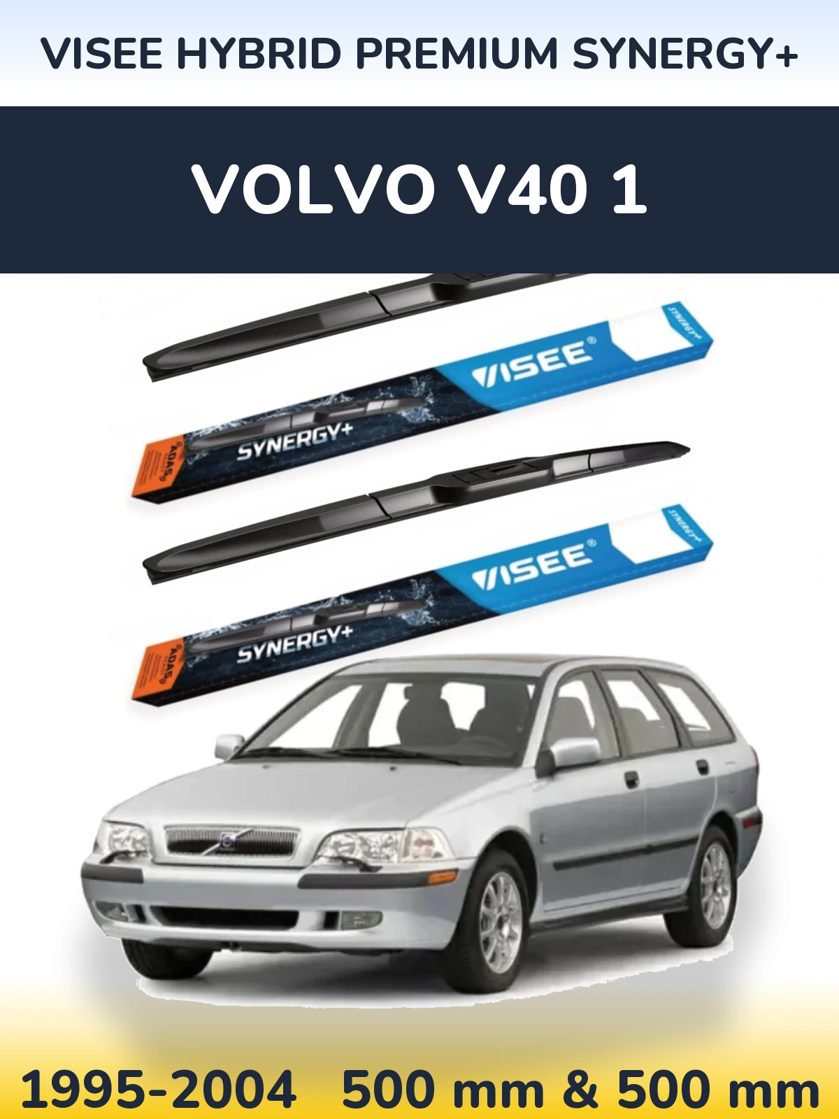 Ștergătoare VISEE HYBRID PREMIUM SYNERGY+ pentru Volvo V40 1