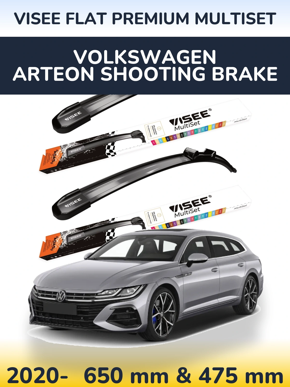 Ștergătoare VISEE FLAT PREMIUM MultiSet pentru Volkswagen Arteon Shooting Brake