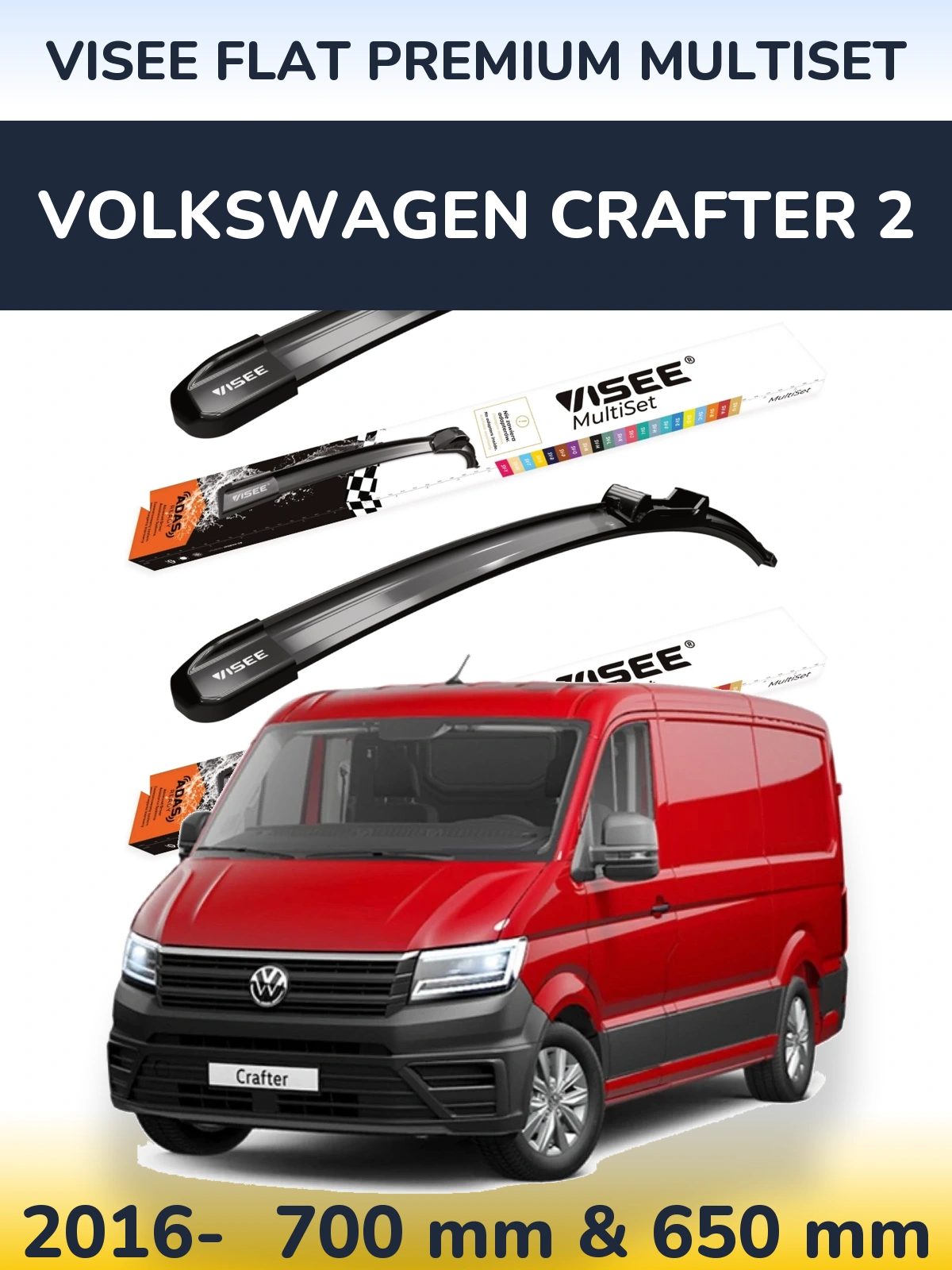 Ștergătoare VISEE FLAT PREMIUM MultiSet pentru Volkswagen Crafter 2