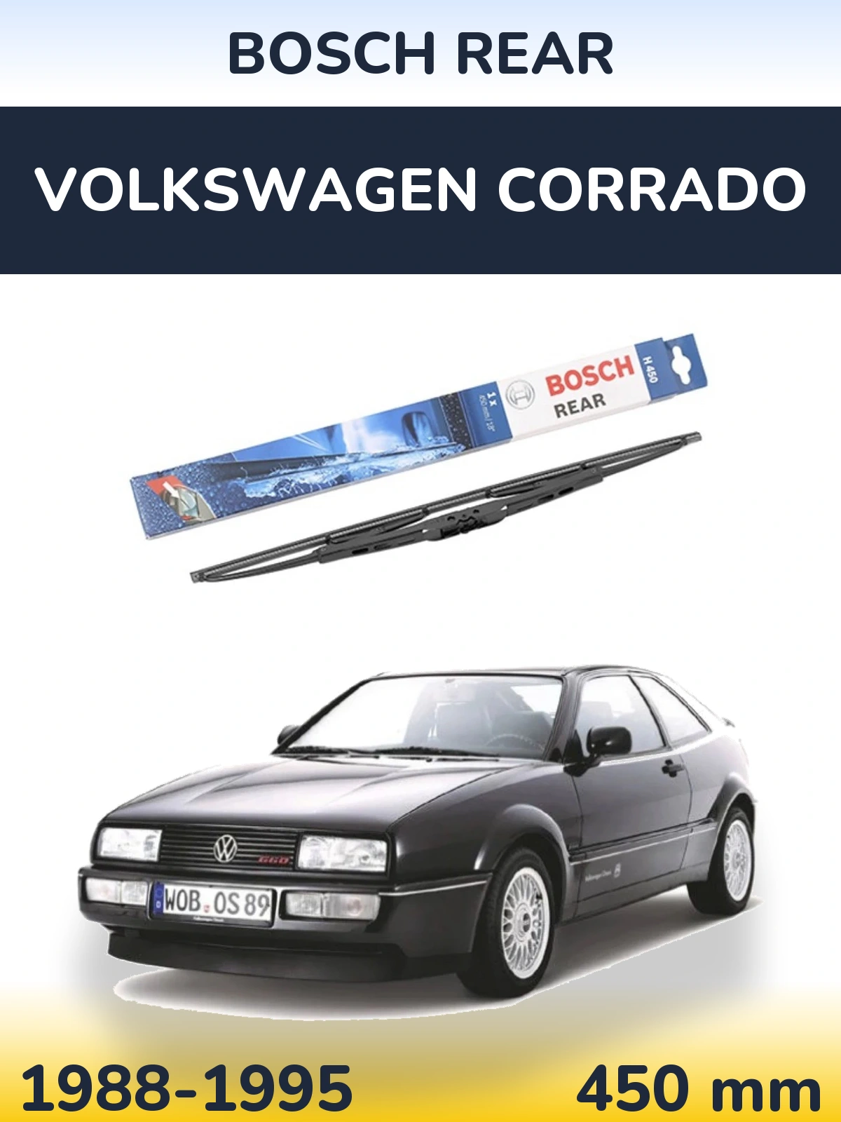 Задний дворник BOSCH Rear 450 мм для Volkswagen Corrado 1988-1995