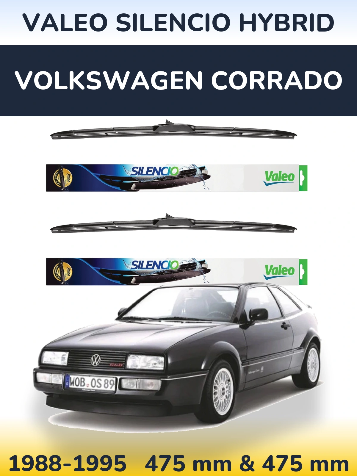Ștergătoare Valeo Silencio Hybrid pentru Volkswagen Corrado