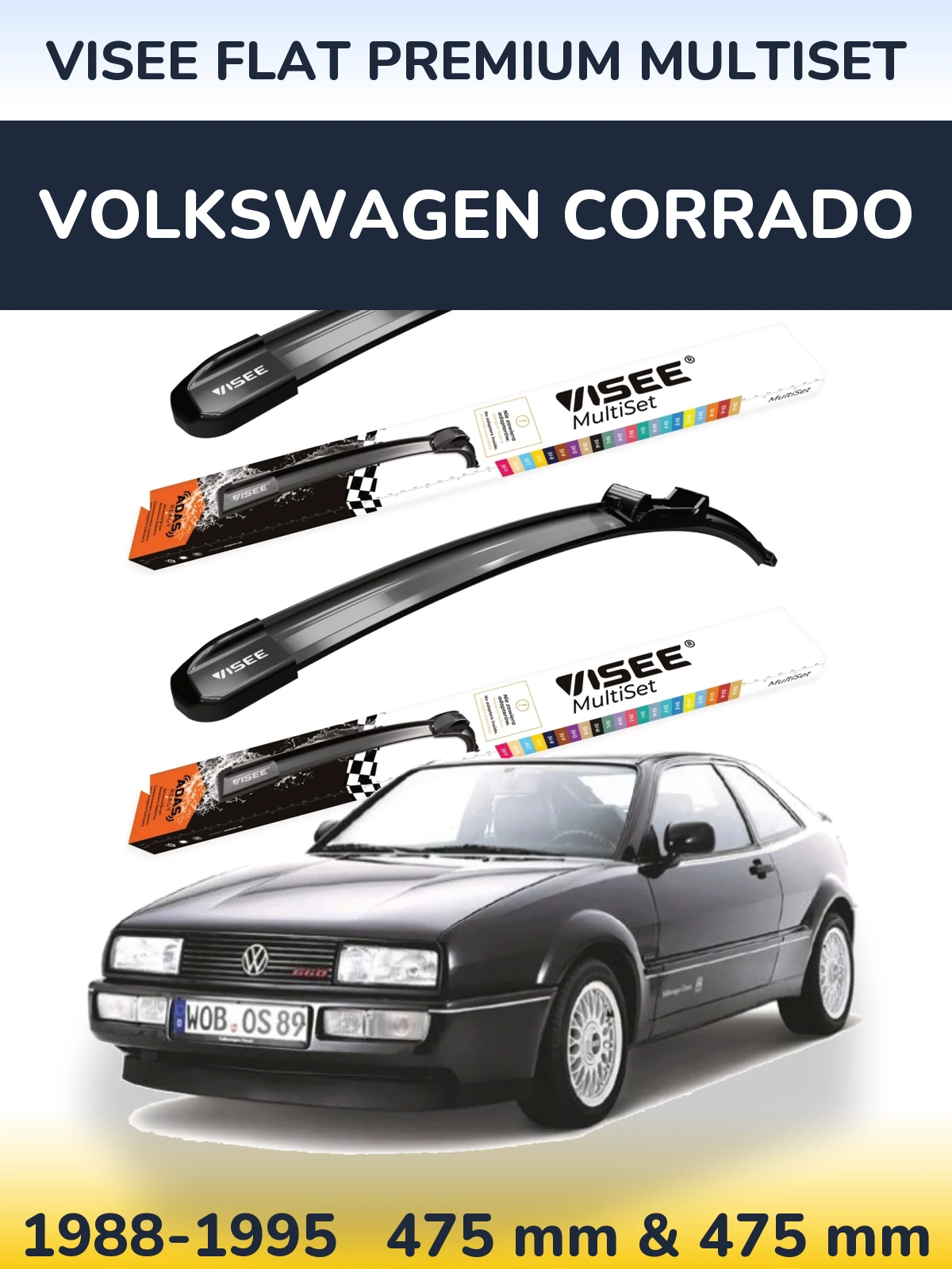 Ștergătoare VISEE FLAT PREMIUM MultiSet pentru Volkswagen Corrado