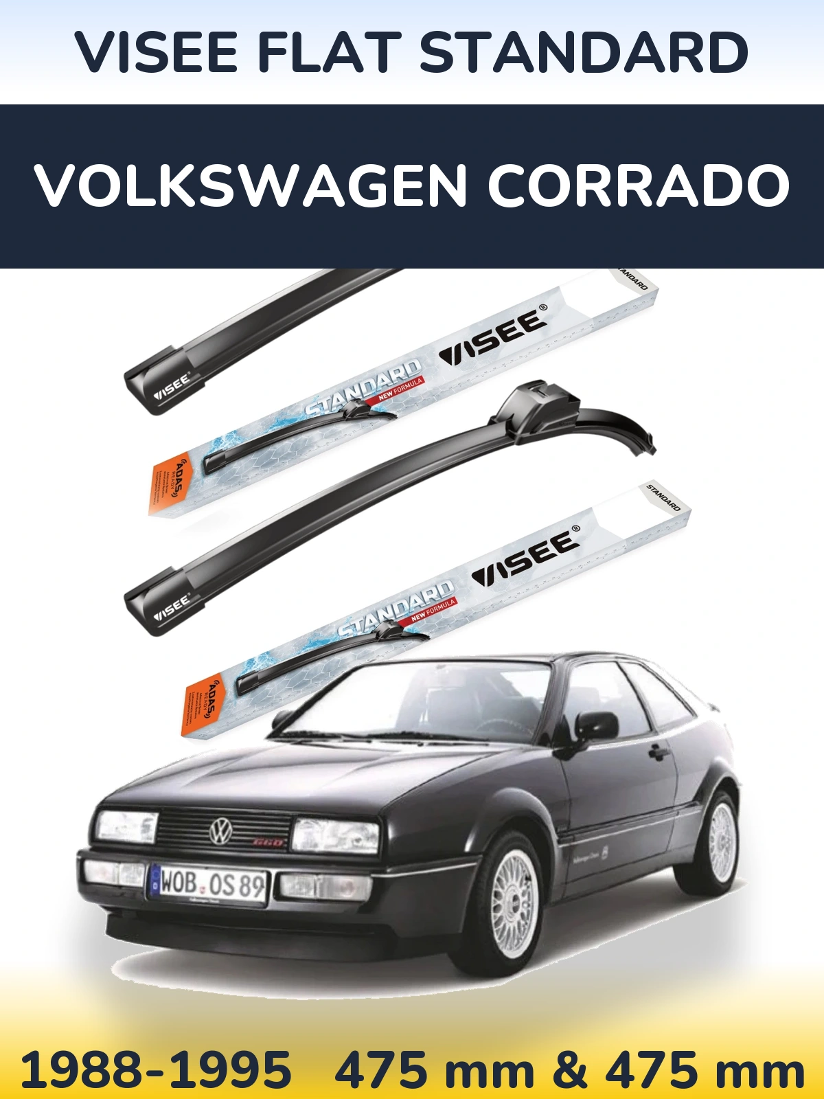Ștergătoare VISEE FLAT STANDARD pentru Volkswagen Corrado
