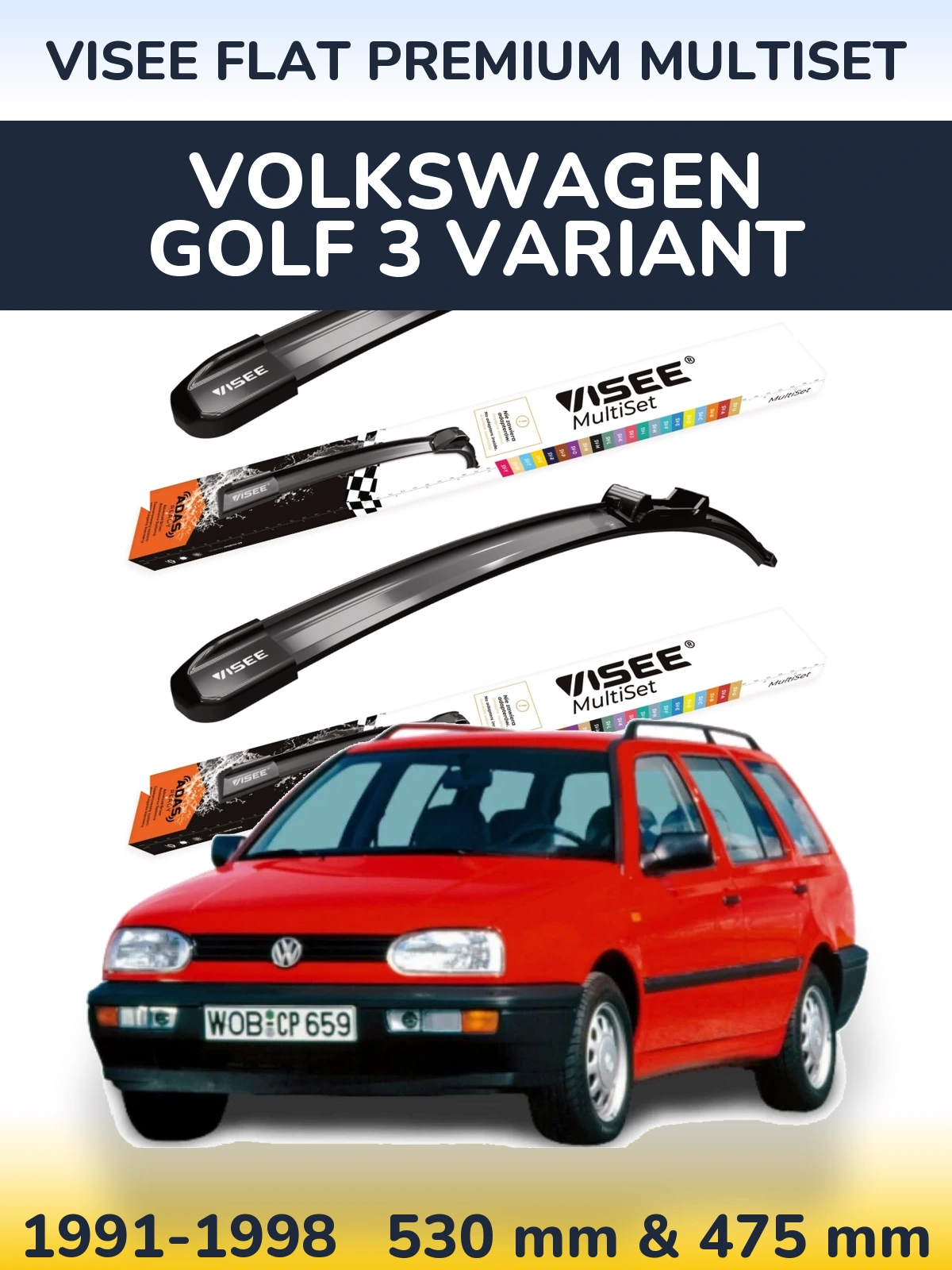 Ștergătoare VISEE FLAT PREMIUM MultiSet pentru Volkswagen Golf 3 Variant