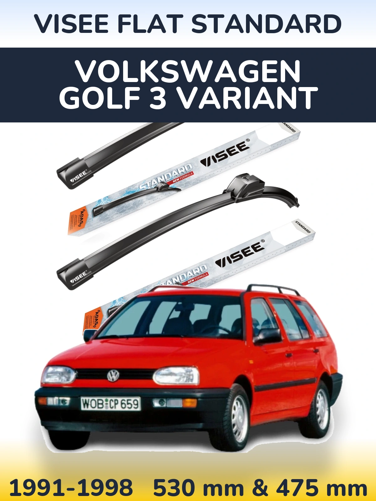 Ștergătoare VISEE FLAT STANDARD pentru Volkswagen Golf 3 Variant