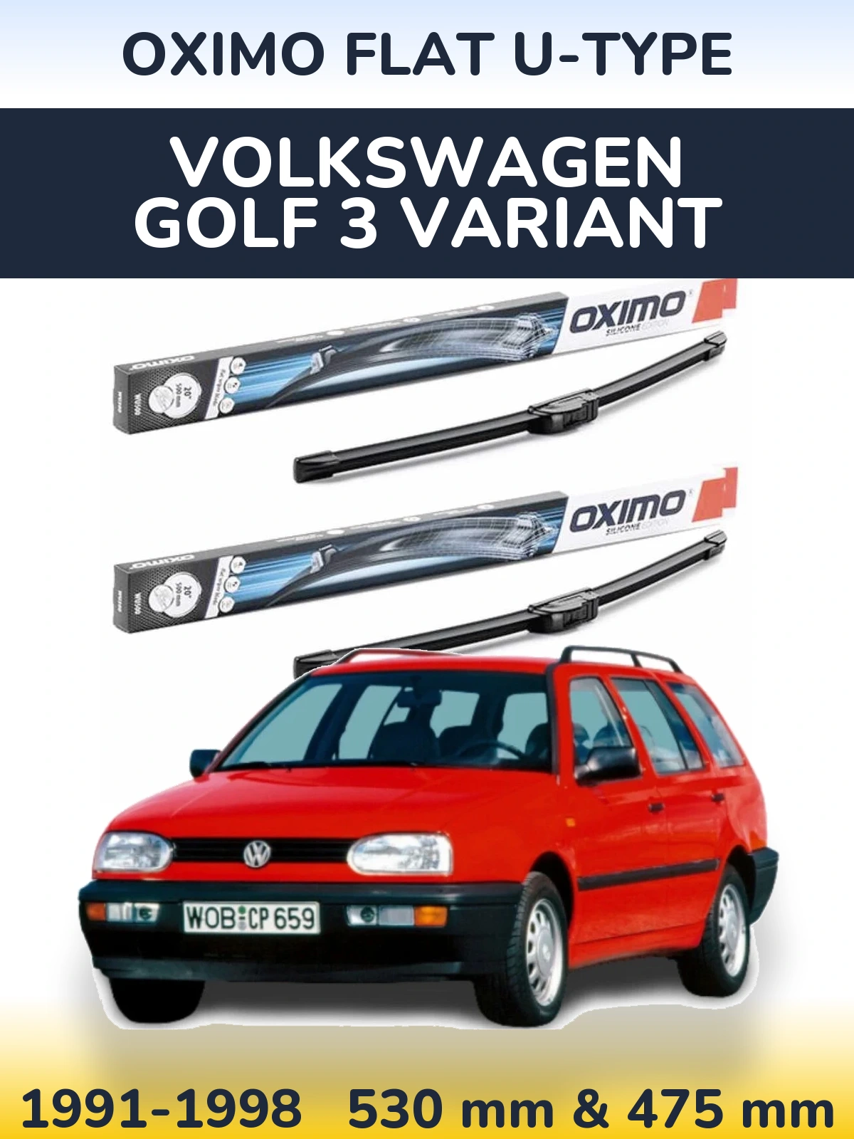 Ștergătoare Oximo Flat U-type pentru Volkswagen Golf 3 Variant