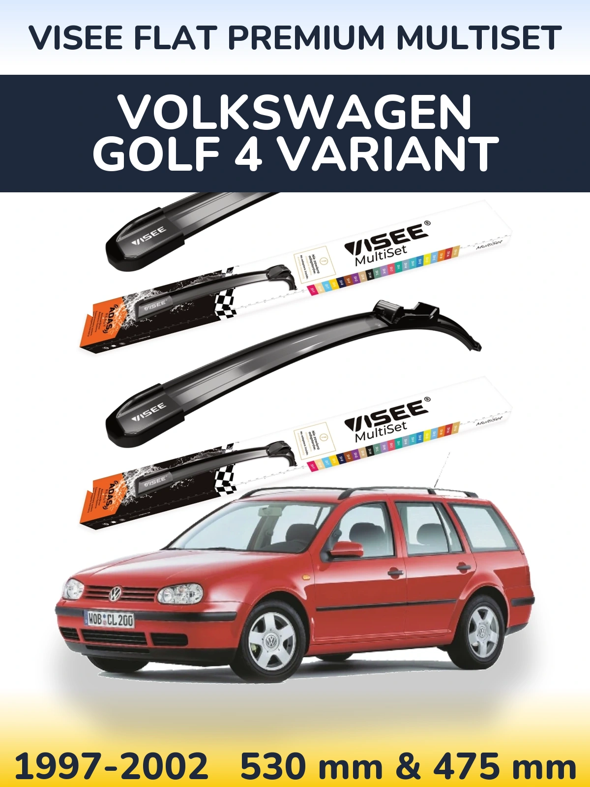Ștergătoare VISEE FLAT PREMIUM MultiSet pentru Volkswagen Golf 4 Variant