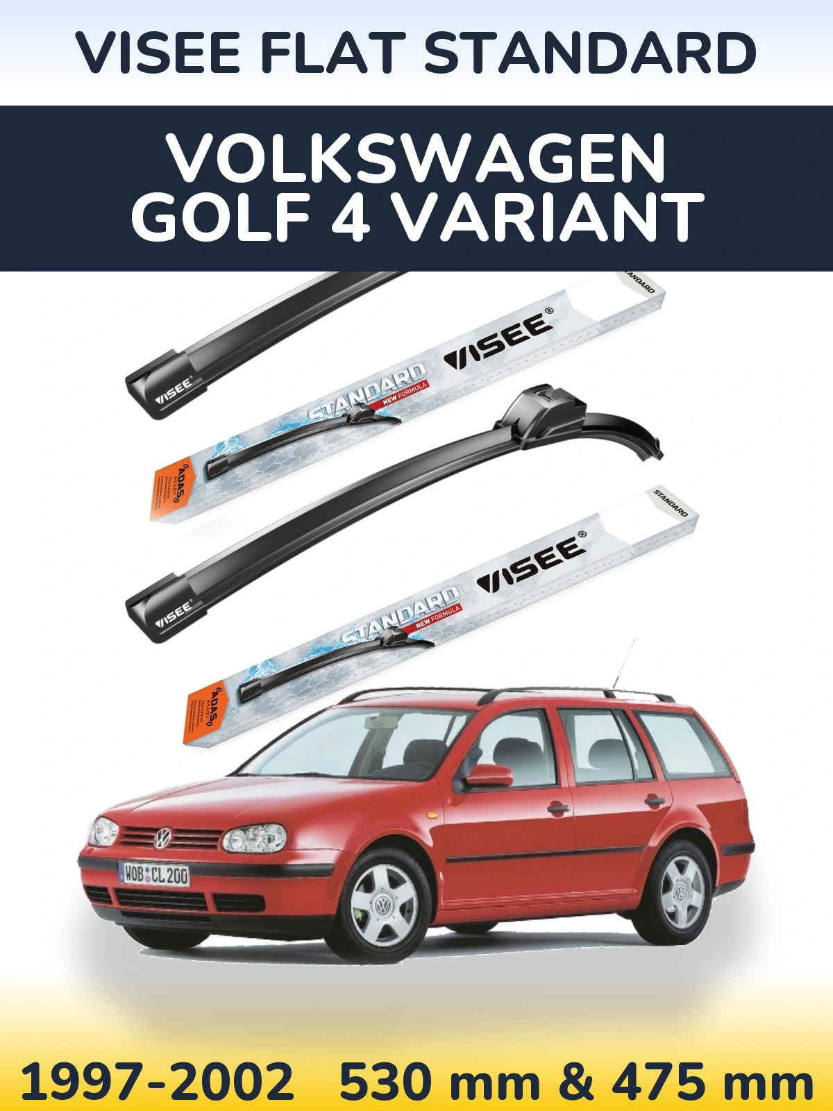 Ștergătoare VISEE FLAT STANDARD pentru Volkswagen Golf 4 Variant