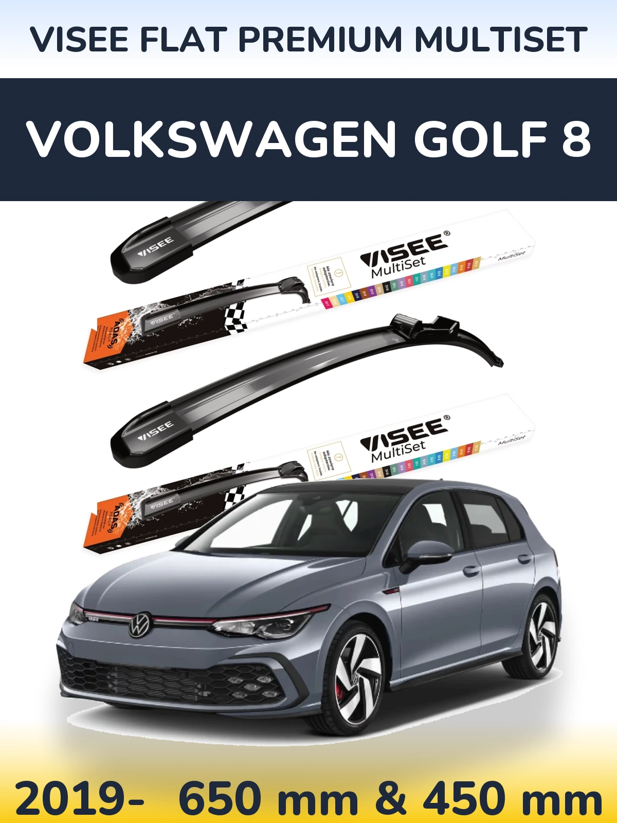 Ștergătoare VISEE FLAT PREMIUM MultiSet pentru Volkswagen Golf 8