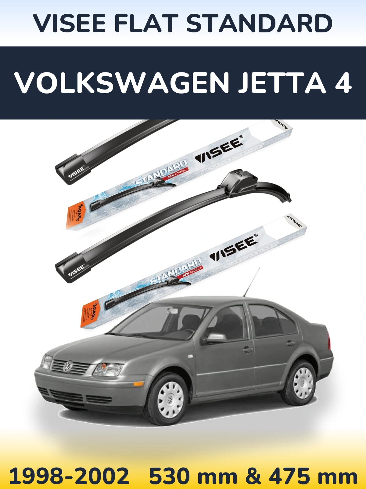 Ștergătoare VISEE FLAT STANDARD pentru Volkswagen Jetta 4