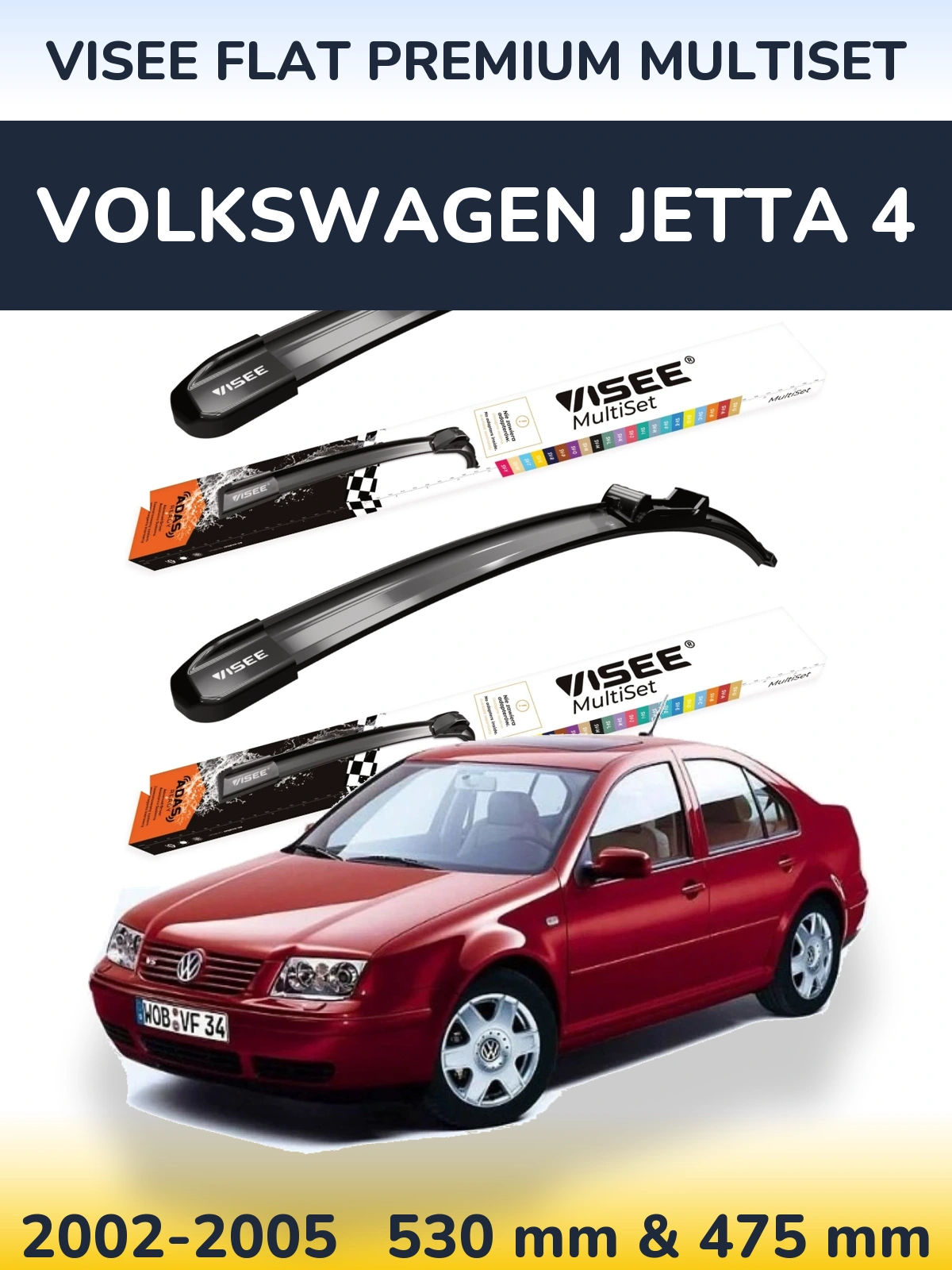 Ștergătoare VISEE FLAT PREMIUM MultiSet pentru Volkswagen Jetta 4