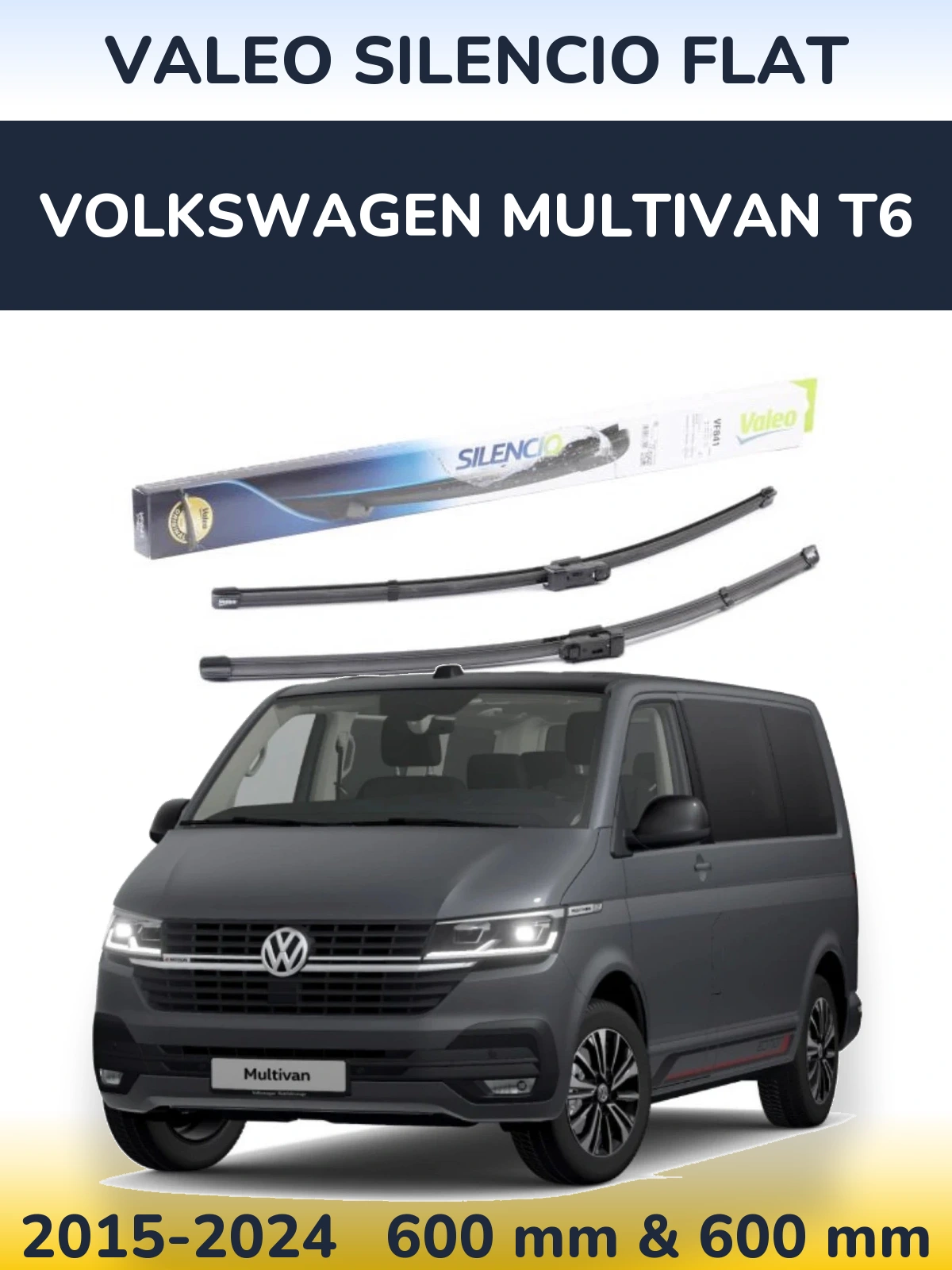 Ștergătoare Valeo Silencio Flat pentru Volkswagen Multivan T6