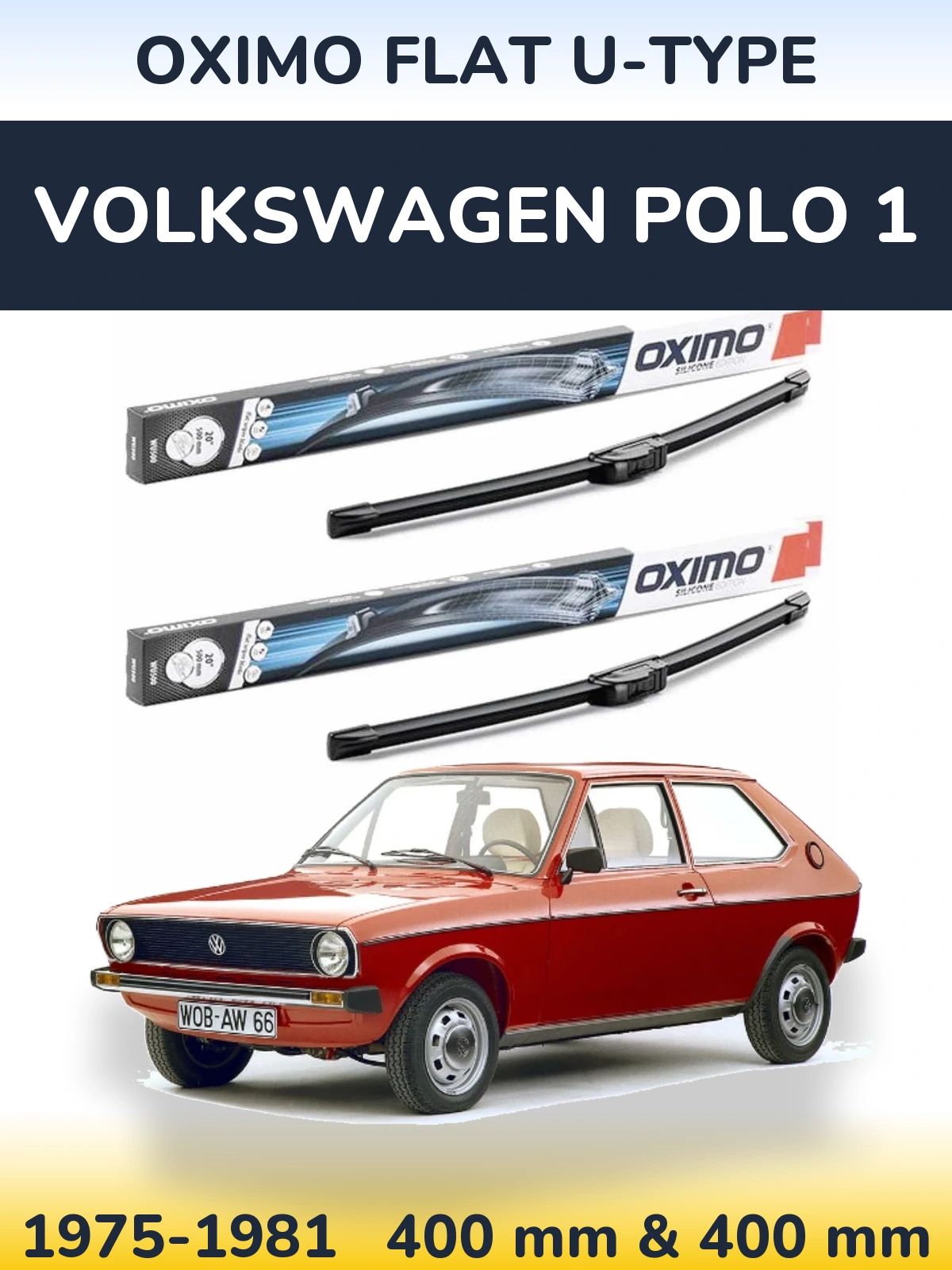 Ștergătoare Oximo Flat U-type pentru Volkswagen Polo 1