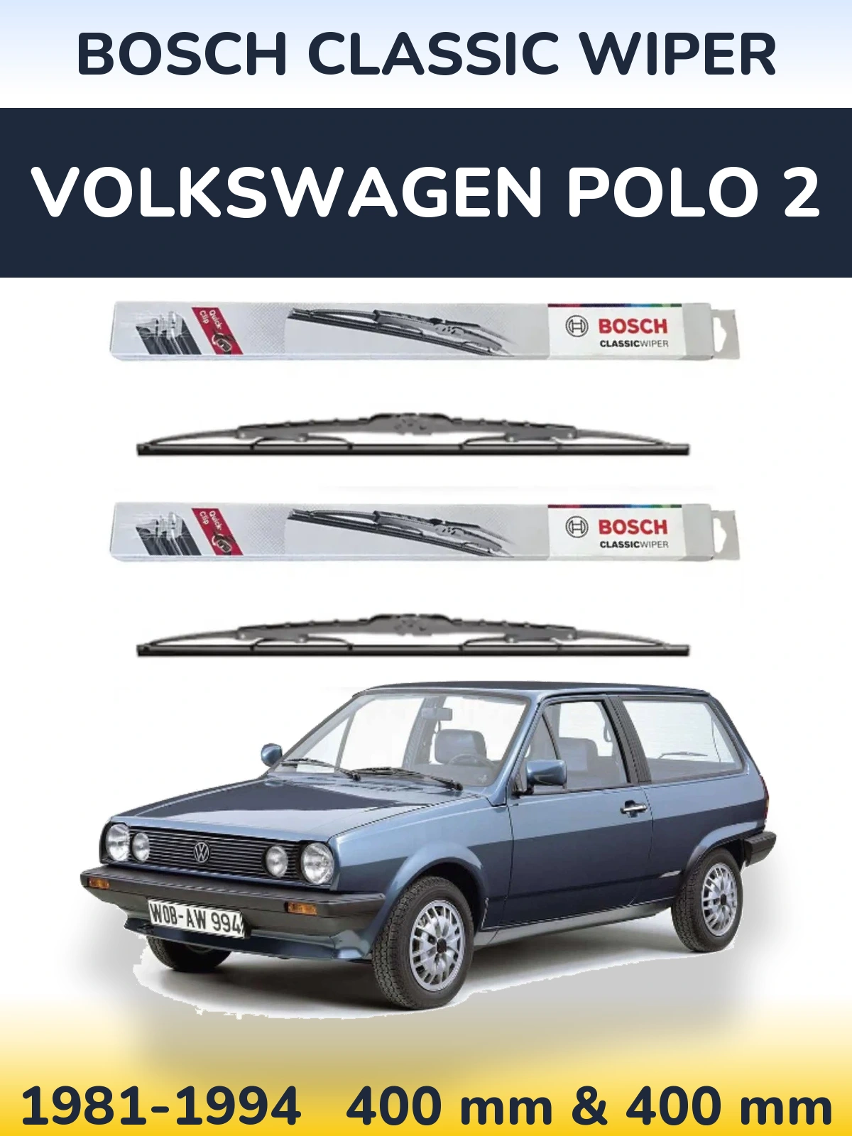 Ștergătoare BOSCH Classic Wiper pentru Volkswagen Polo 2