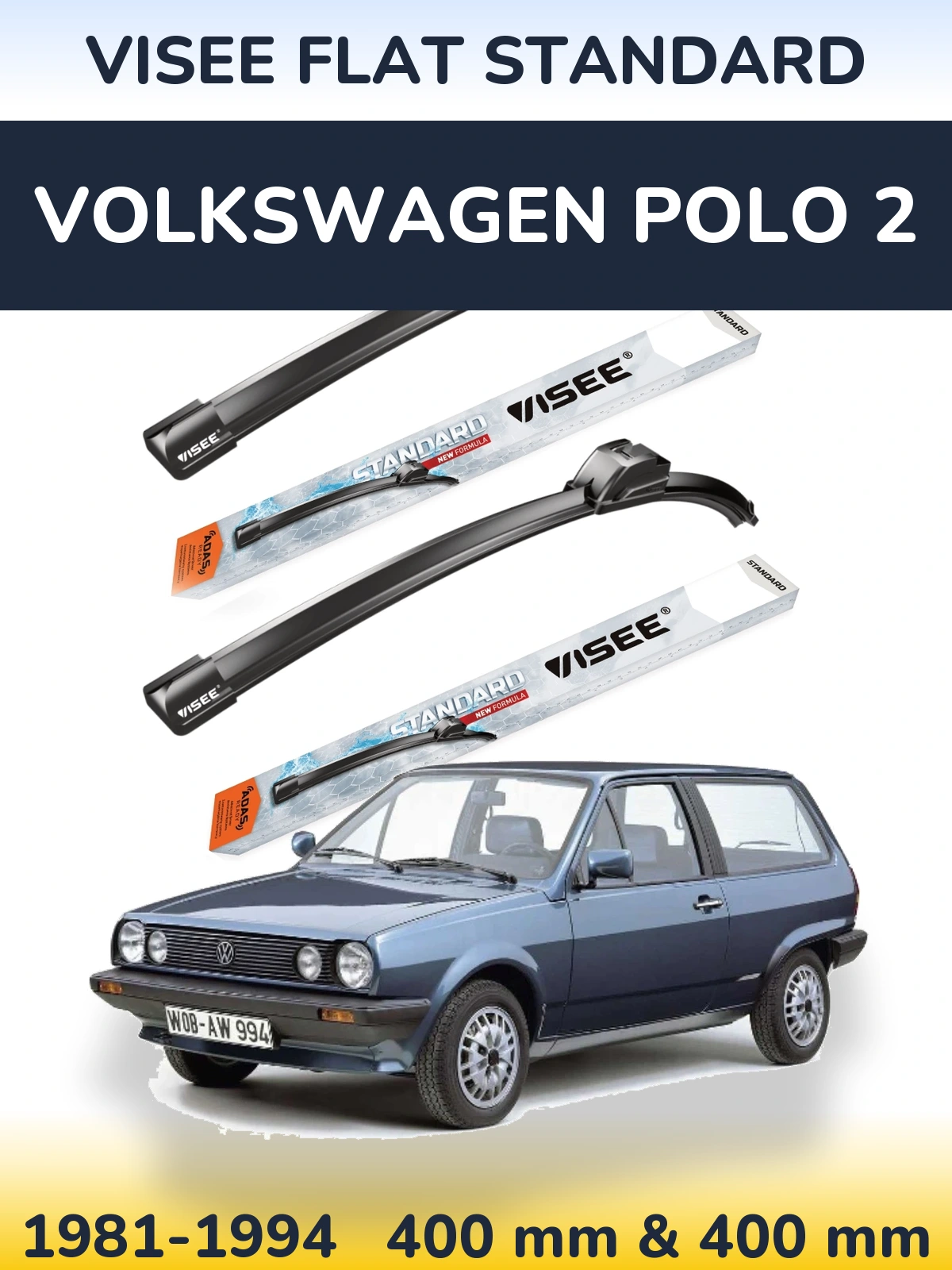 Ștergătoare VISEE FLAT STANDARD pentru Volkswagen Polo 2