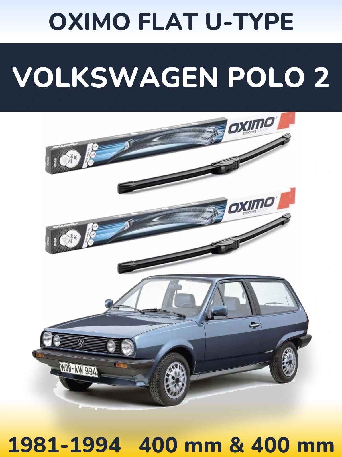 Ștergătoare Oximo Flat U-type pentru Volkswagen Polo 2