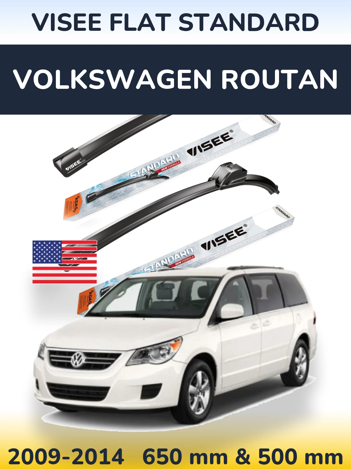 Ștergătoare VISEE FLAT STANDARD pentru Volkswagen Routan