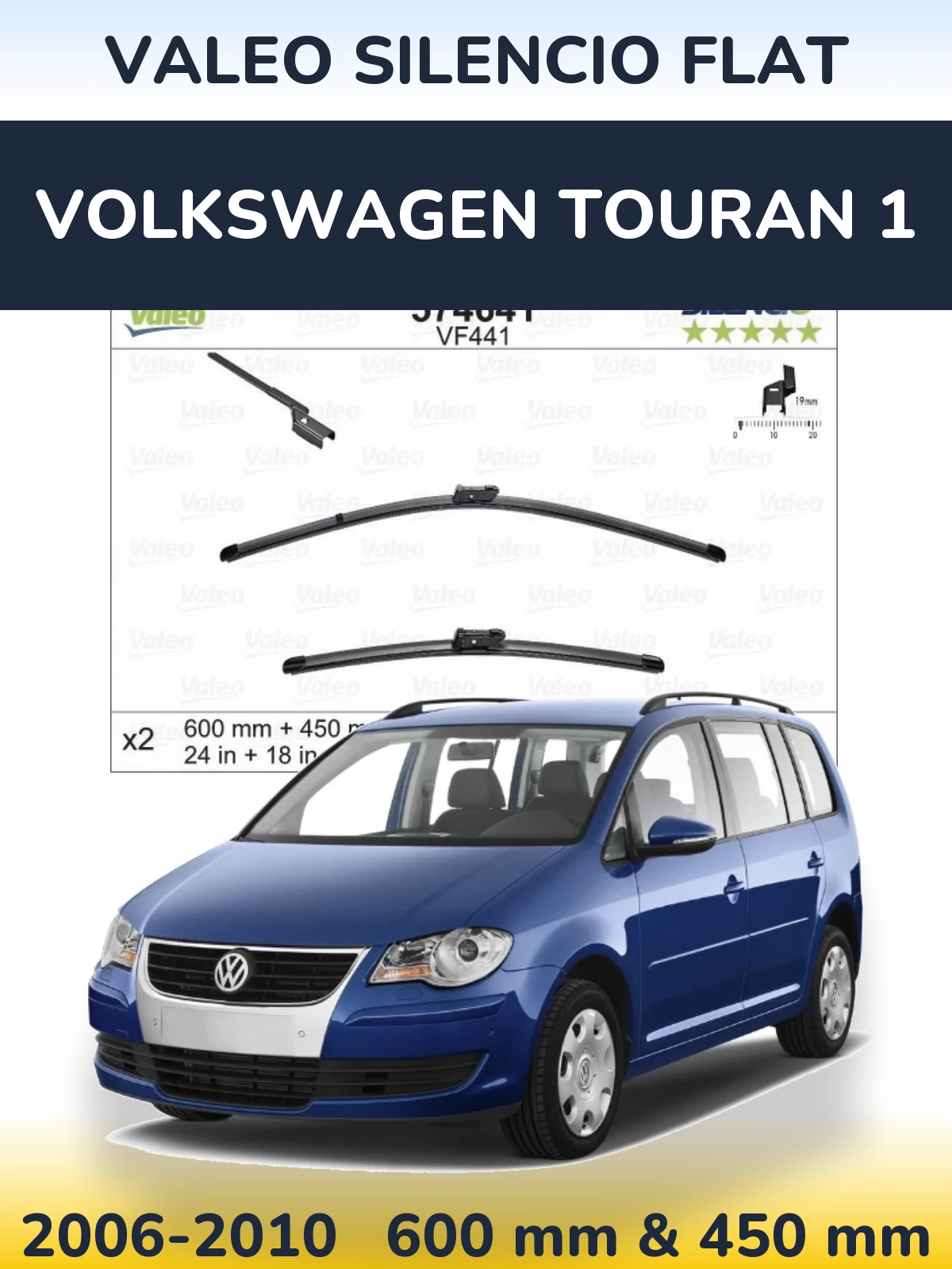 Ștergătoare Valeo Silencio Flat pentru Volkswagen Touran 1