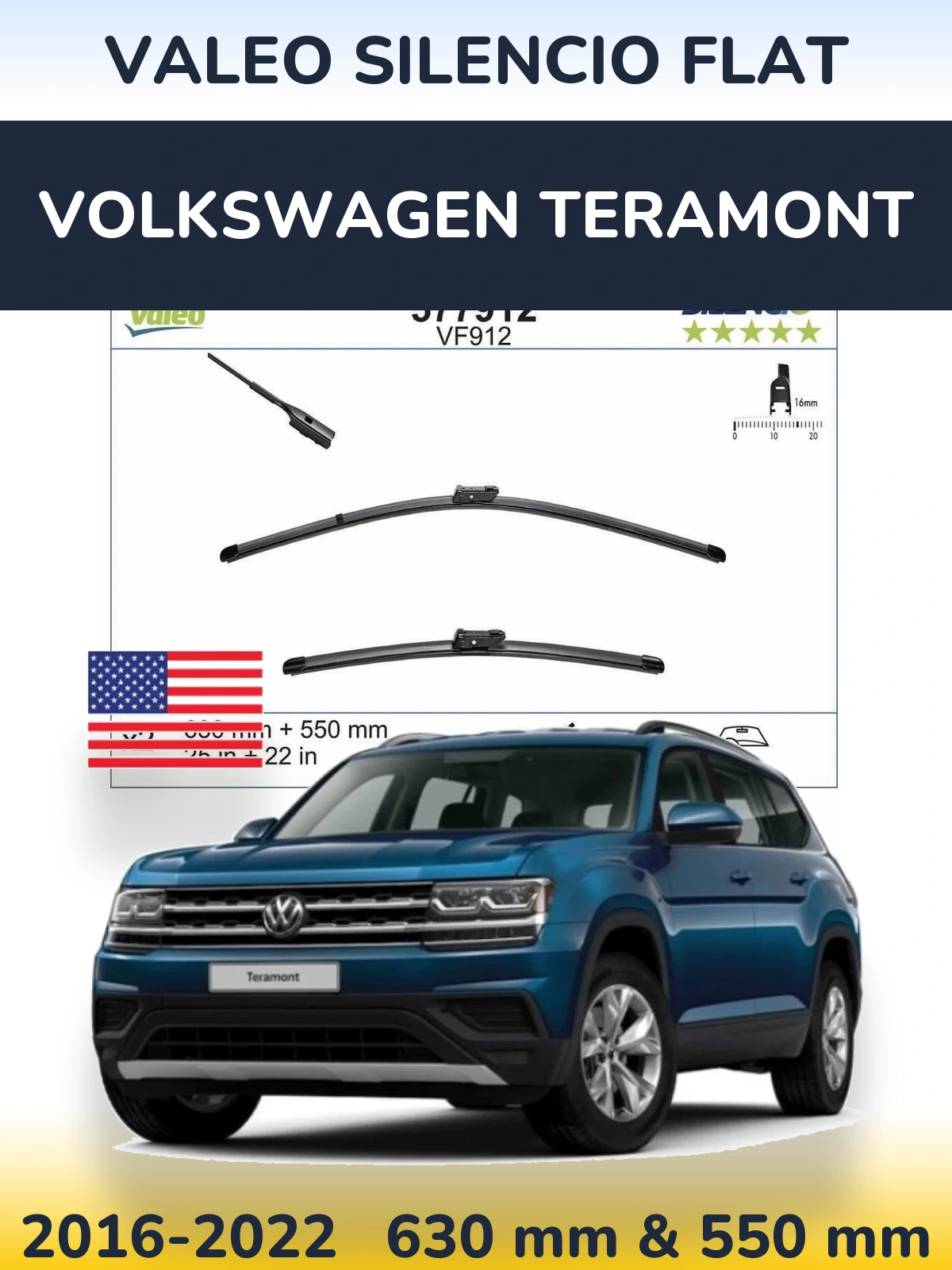 Ștergătoare Valeo Silencio Flat pentru Volkswagen Teramont