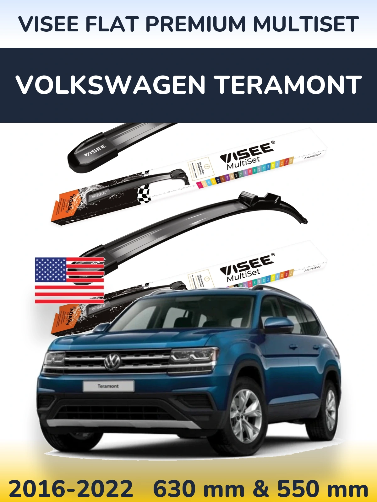 Ștergătoare VISEE FLAT PREMIUM MultiSet pentru Volkswagen Teramont