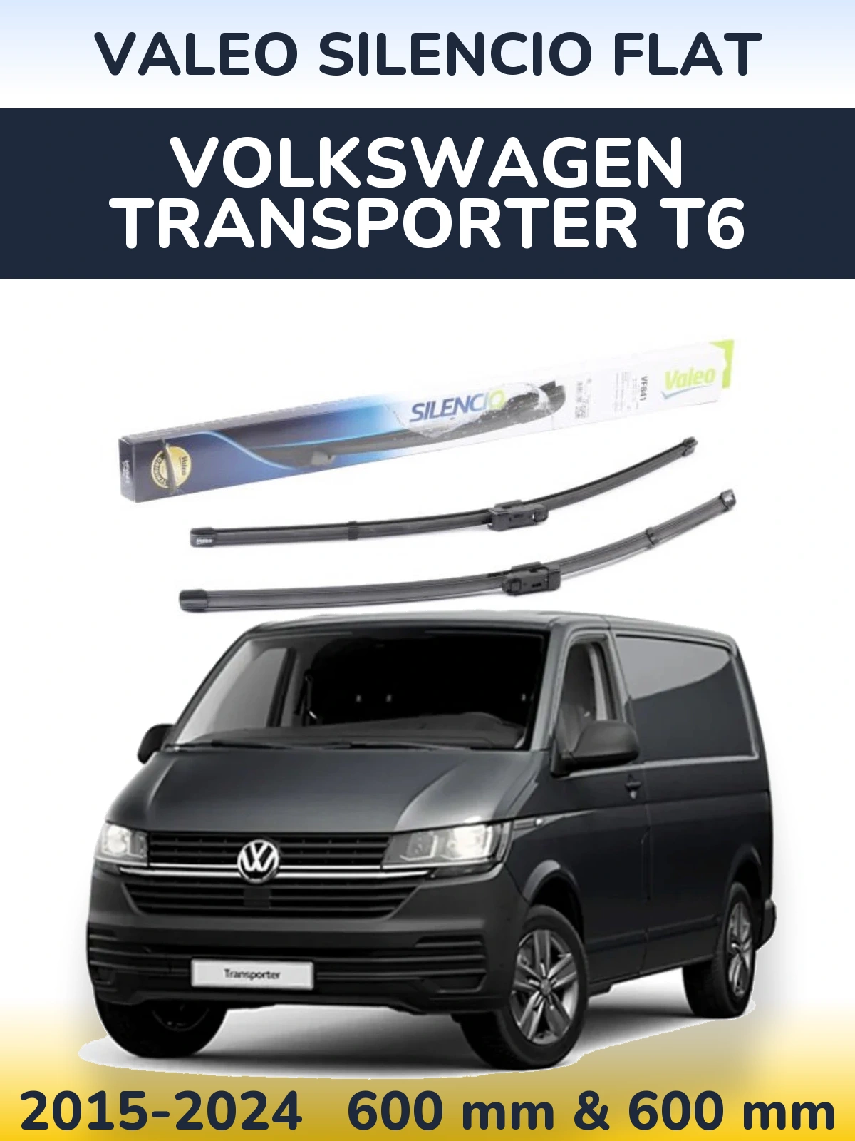 Ștergătoare Valeo Silencio Flat pentru Volkswagen Transporter T6