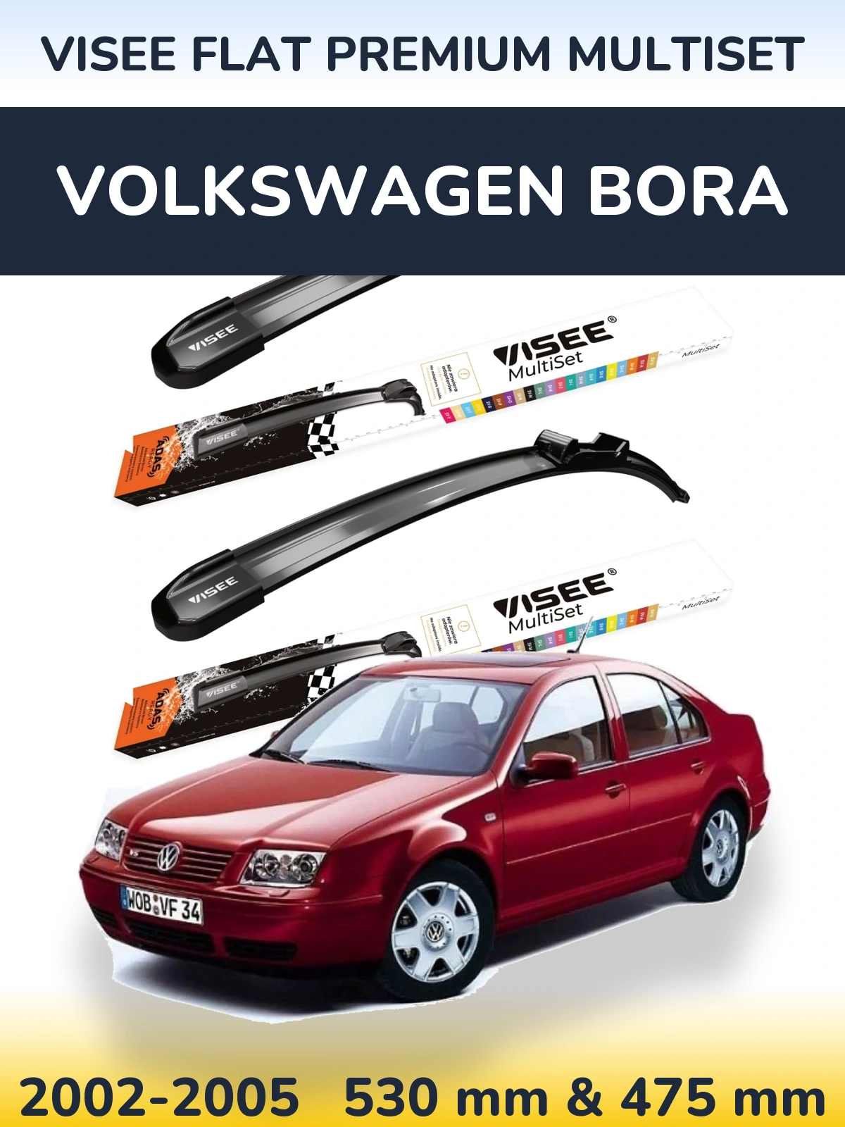 Ștergătoare VISEE FLAT PREMIUM MultiSet pentru Volkswagen Bora