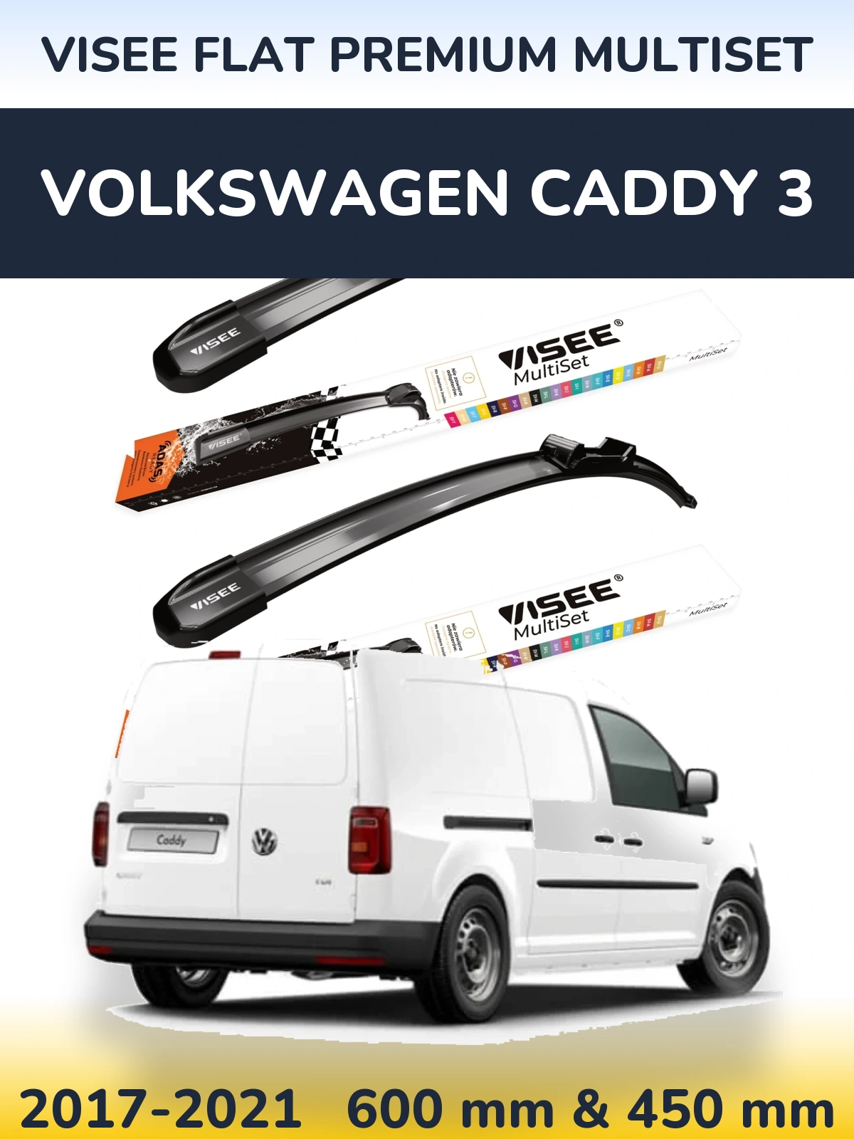 Ștergătoare VISEE FLAT PREMIUM MultiSet pentru Volkswagen Caddy 3