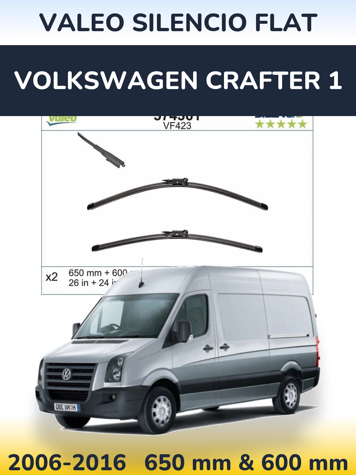 Ștergătoare Valeo Silencio Flat pentru Volkswagen Crafter 1