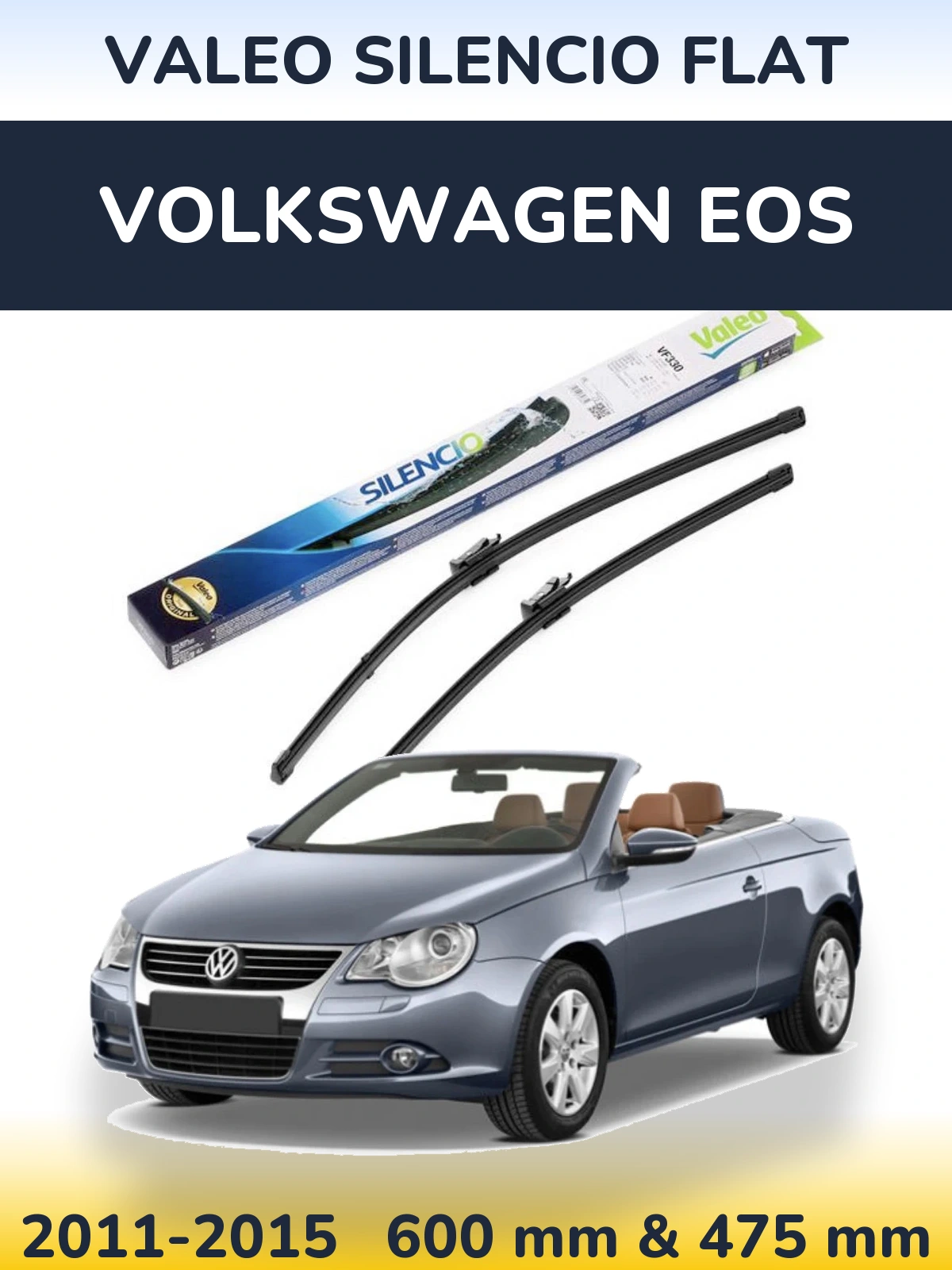 Ștergătoare Valeo Silencio Flat pentru Volkswagen EOS