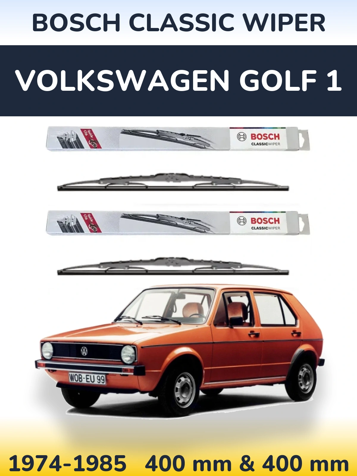 Ștergătoare BOSCH Classic Wiper pentru Volkswagen Golf 1