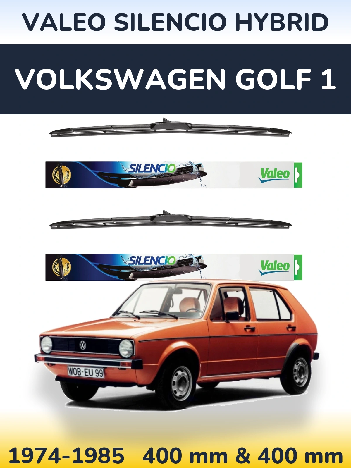 Ștergătoare Valeo Silencio Hybrid pentru Volkswagen Golf 1