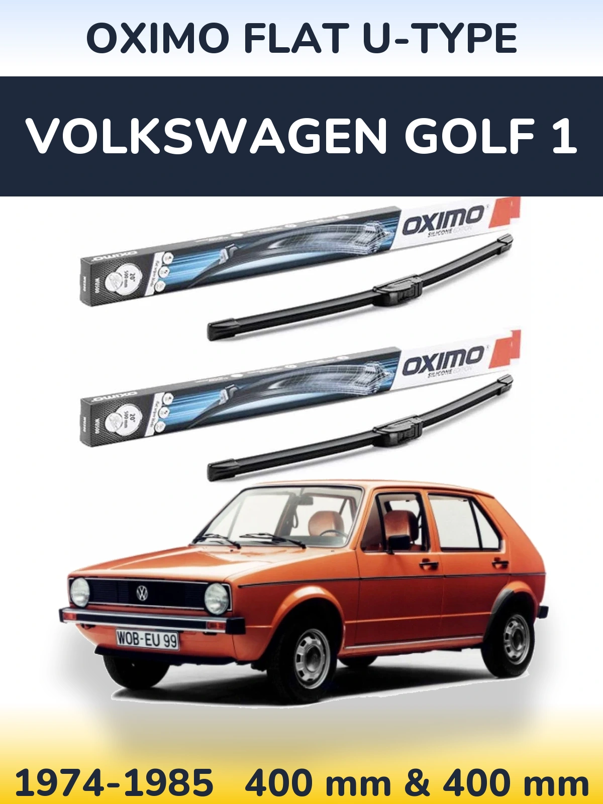 Ștergătoare Oximo Flat U-type pentru Volkswagen Golf 1