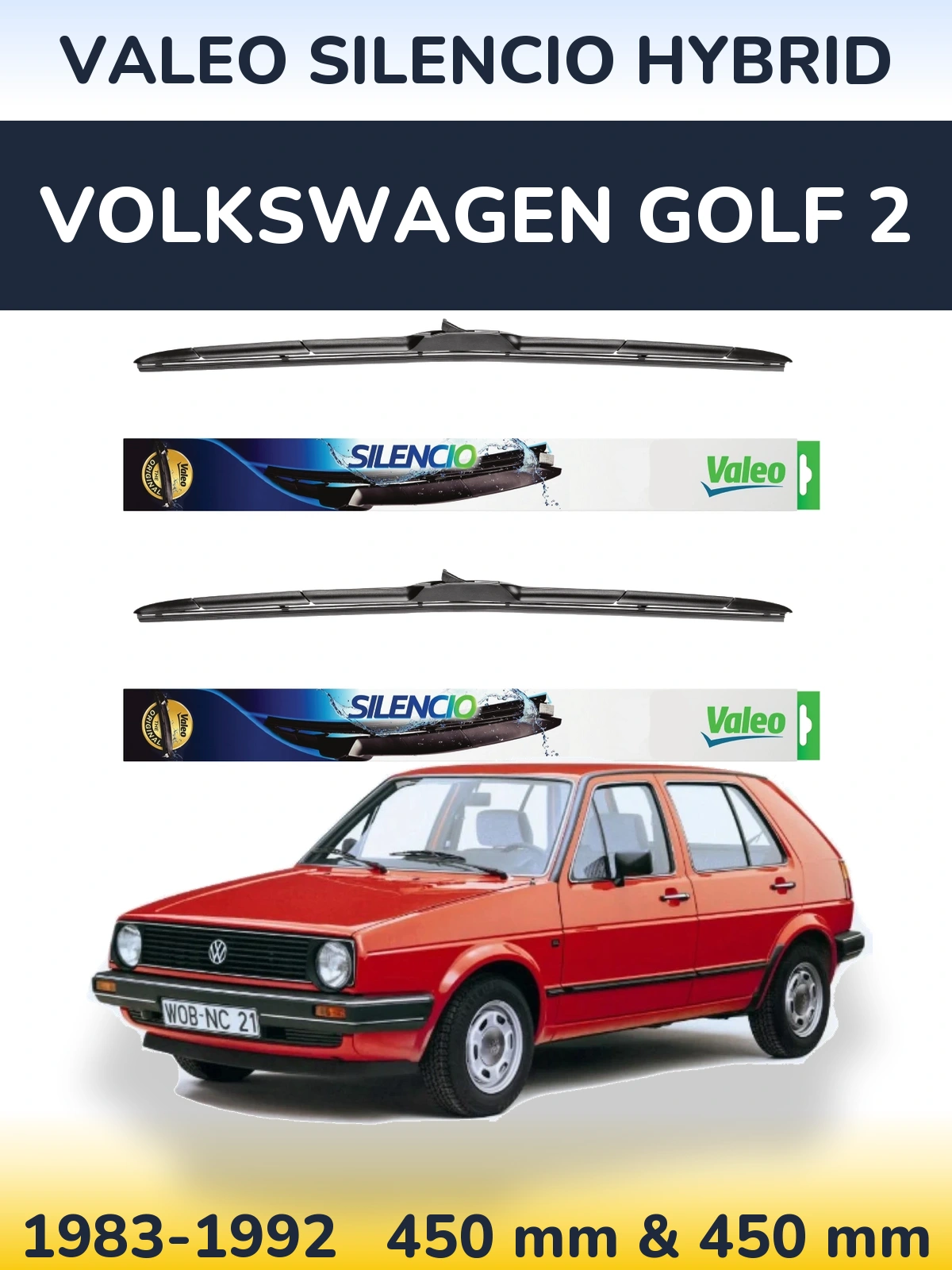Ștergătoare Valeo Silencio Hybrid pentru Volkswagen Golf 2