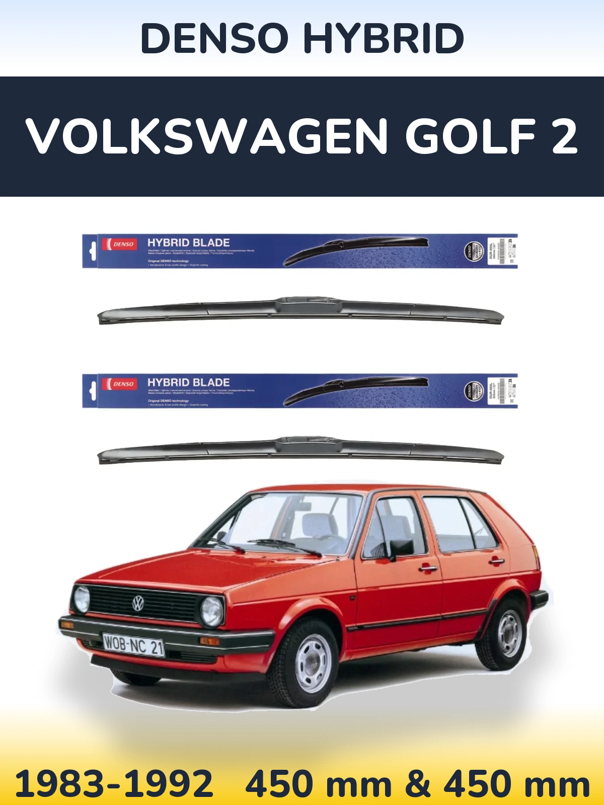 Ștergătoare Denso Hybrid pentru Volkswagen Golf 2