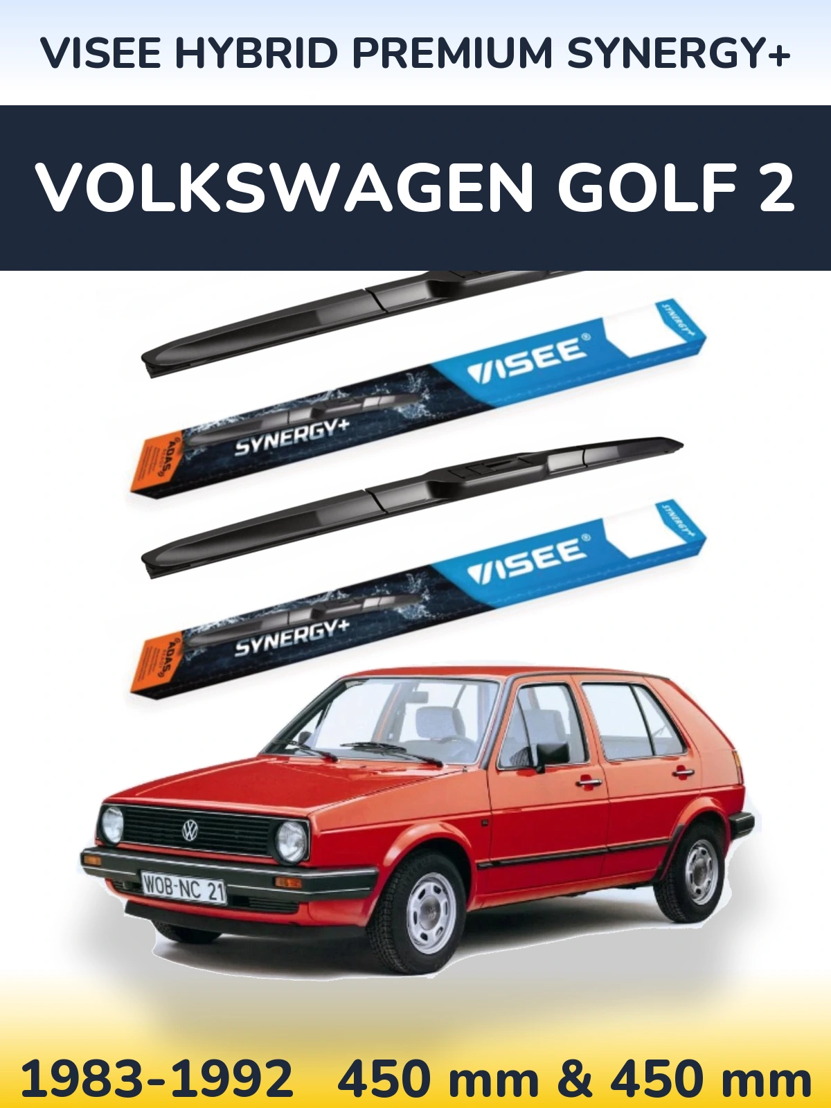 Ștergătoare VISEE HYBRID PREMIUM SYNERGY+ pentru Volkswagen Golf 2