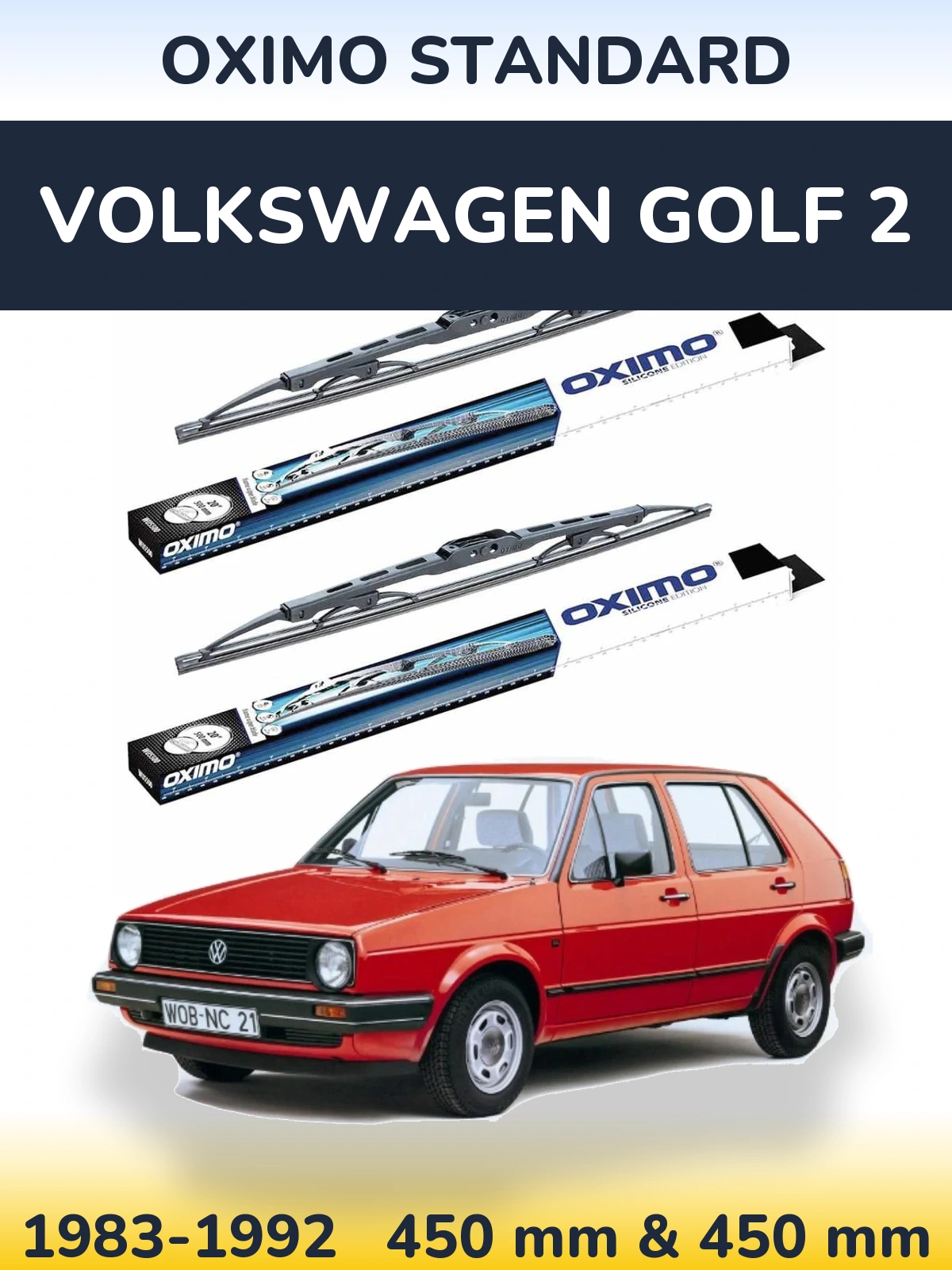 Ștergătoare Oximo Standard pentru Volkswagen Golf 2