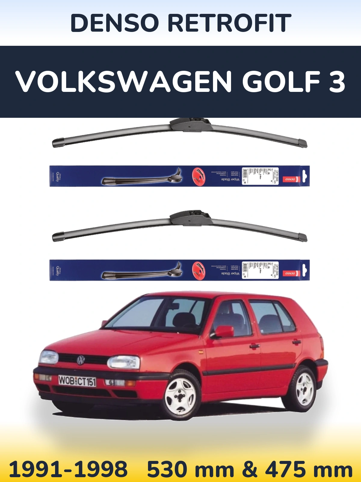Ștergătoare Denso Retrofit pentru Volkswagen Golf 3