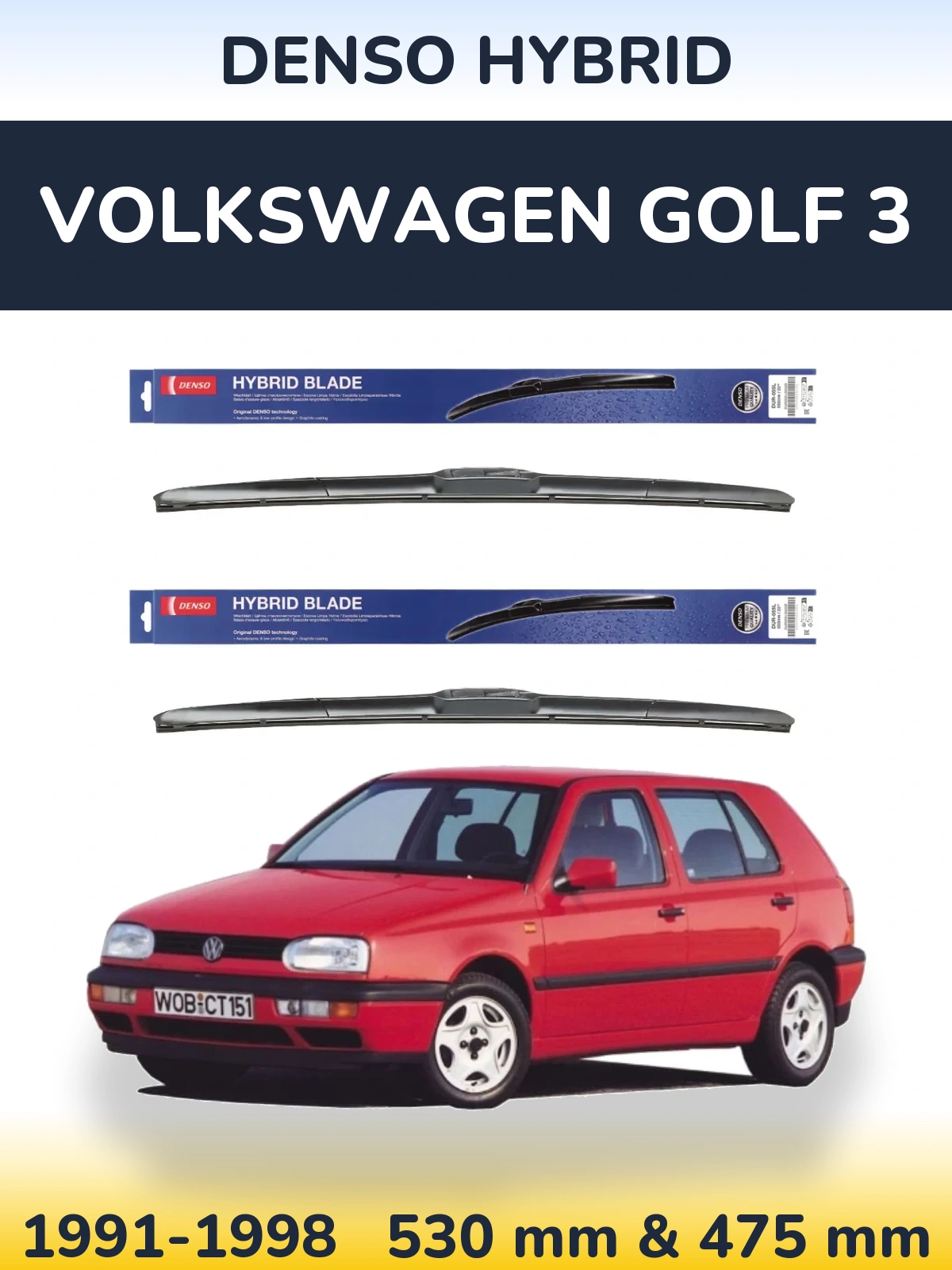 Ștergătoare Denso Hybrid pentru Volkswagen Golf 3