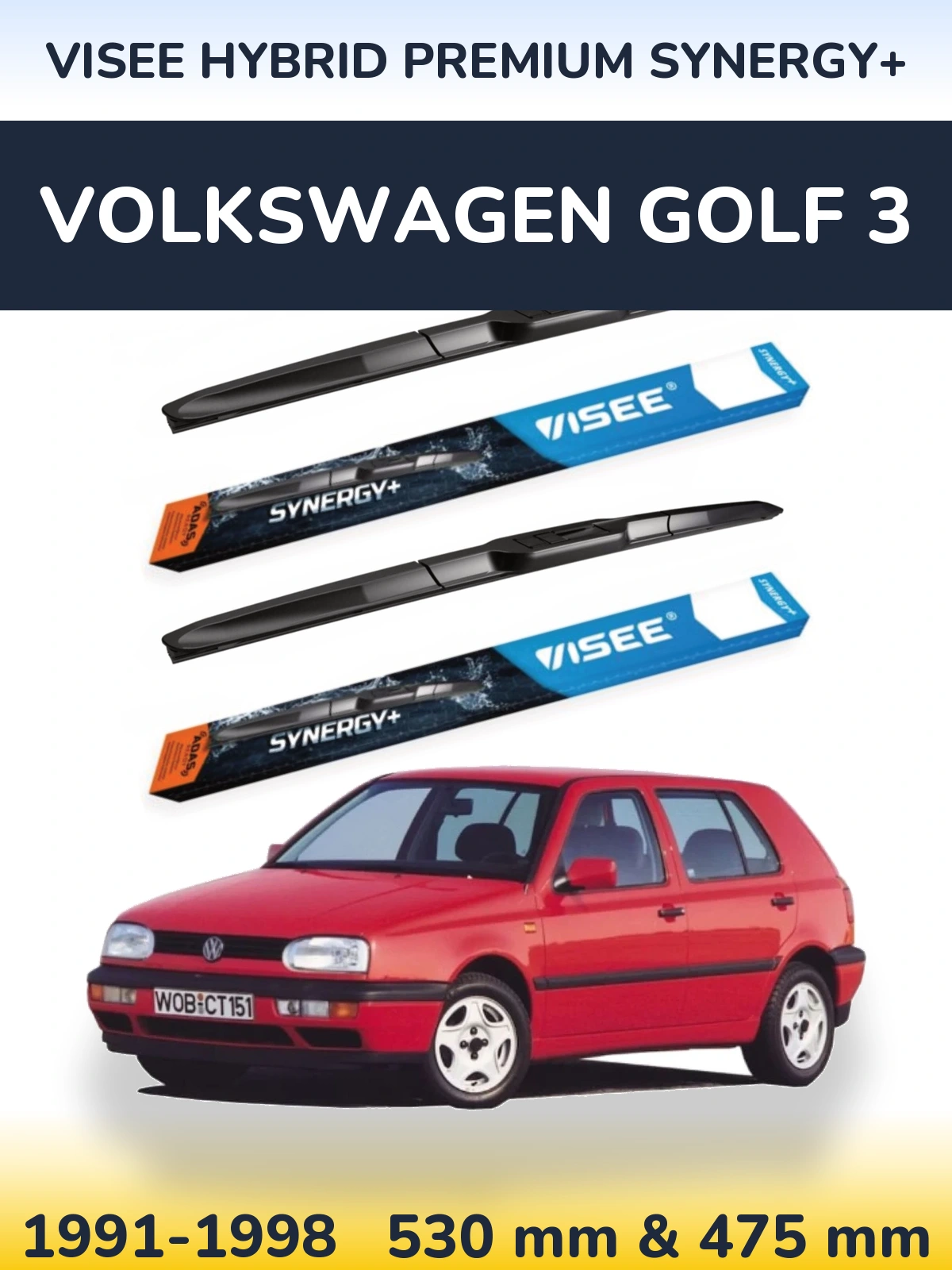 Ștergătoare VISEE HYBRID PREMIUM SYNERGY+ pentru Volkswagen Golf 3