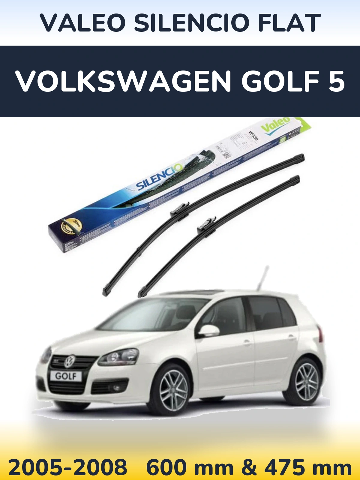 Ștergătoare Valeo Silencio Flat pentru Volkswagen Golf 5