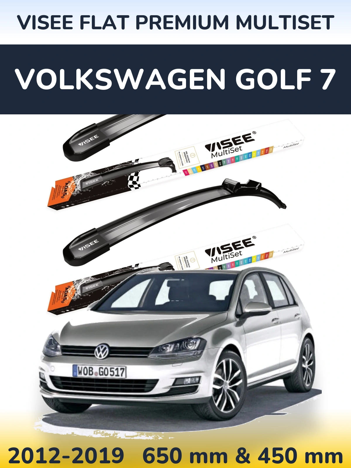 Ștergătoare VISEE FLAT PREMIUM MultiSet pentru Volkswagen Golf 7