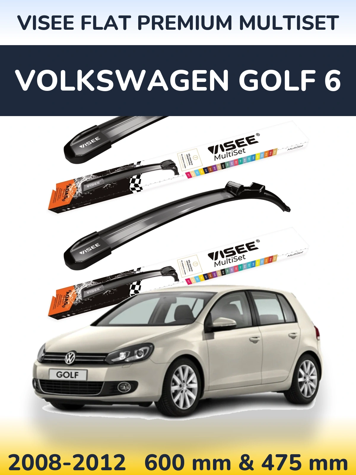 Ștergătoare VISEE FLAT PREMIUM MultiSet pentru Volkswagen Golf 6