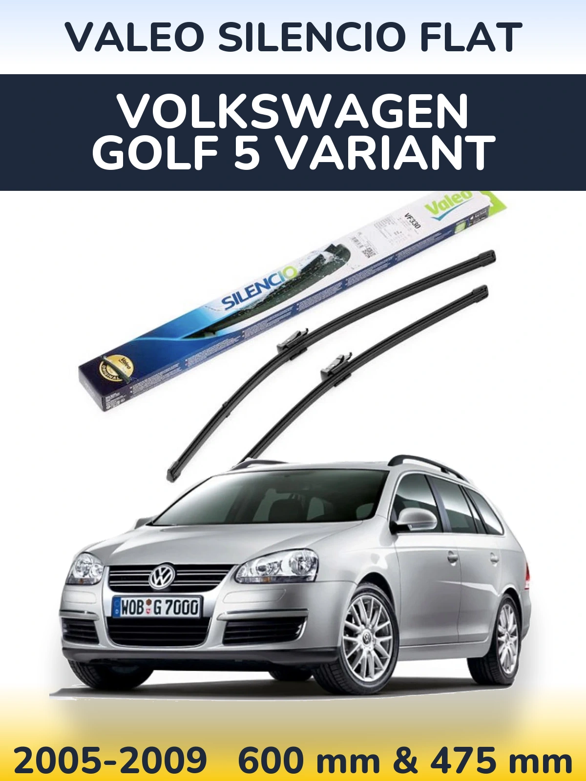 Ștergătoare Valeo Silencio Flat pentru Volkswagen Golf 5 Variant