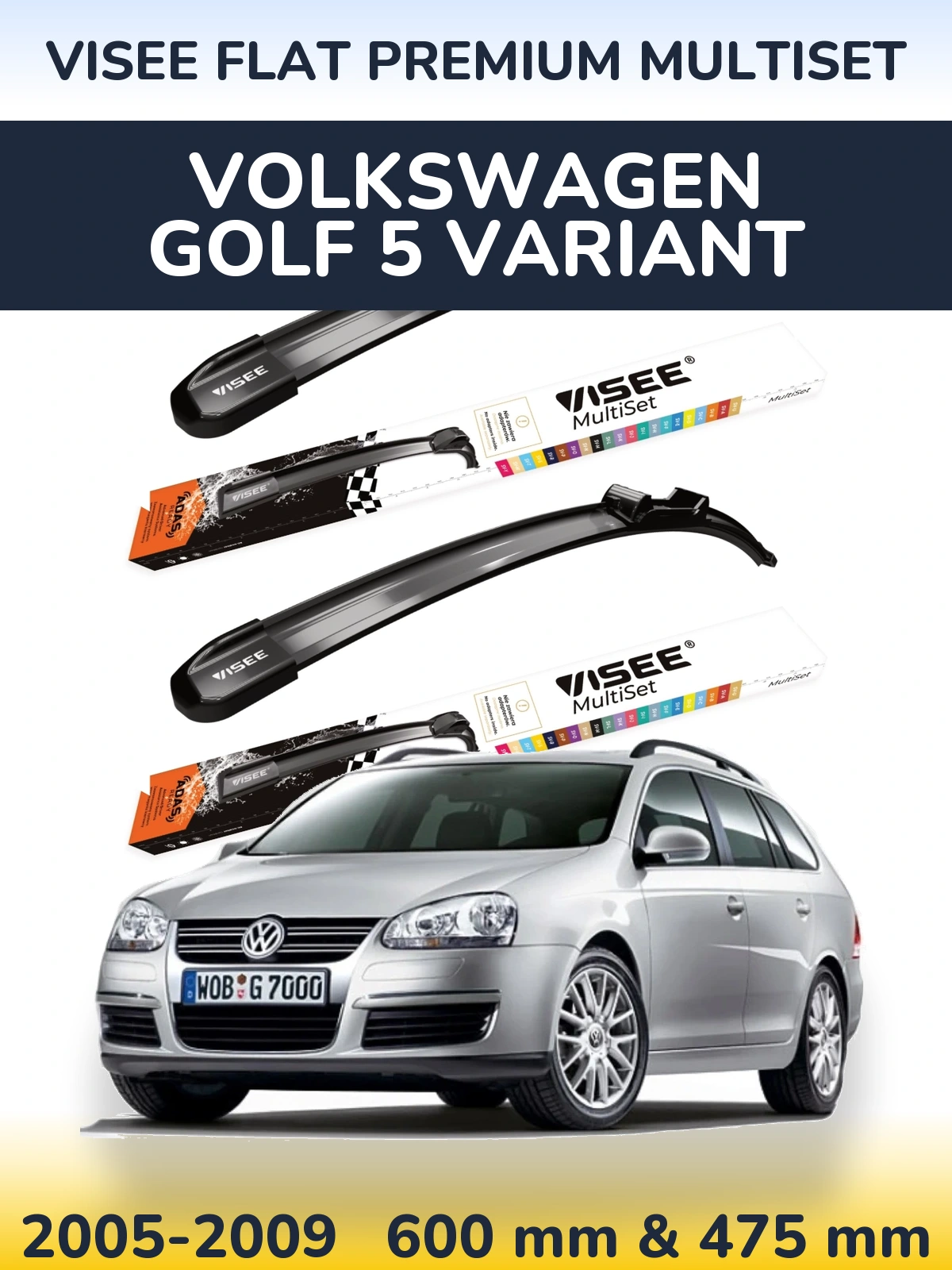 Ștergătoare VISEE FLAT PREMIUM MultiSet pentru Volkswagen Golf 5 Variant