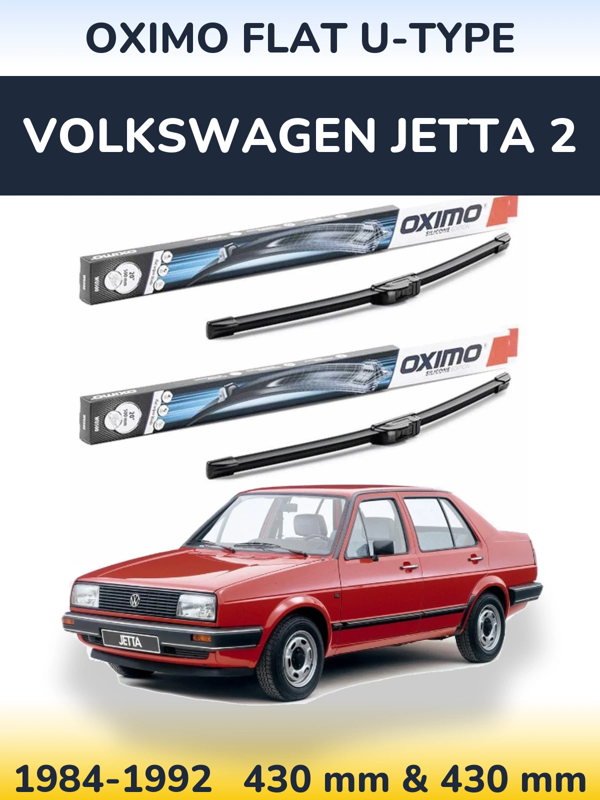 Ștergătoare Oximo Flat U-type pentru Volkswagen Jetta 2